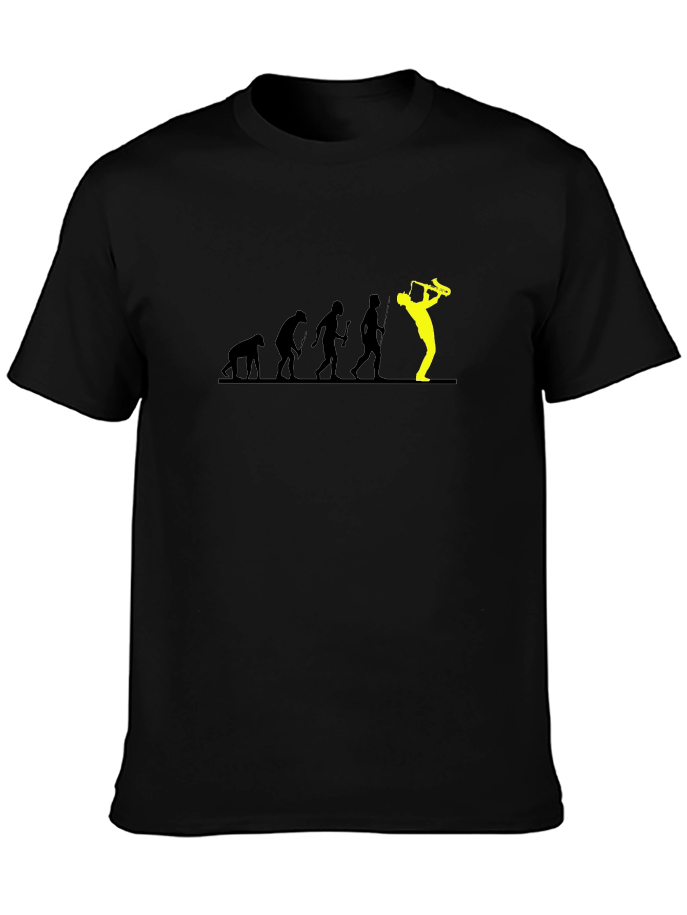 Black Saxophone Evolution Graphic T-Shirt view 3