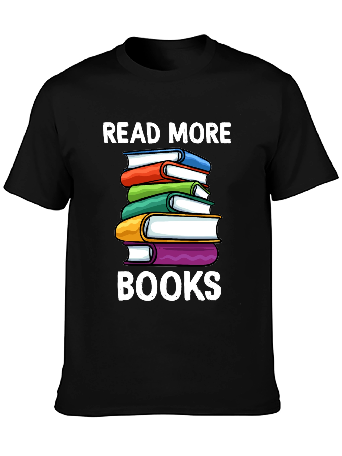 Black Read More Books T-Shirt - Book Lover Tee view 3