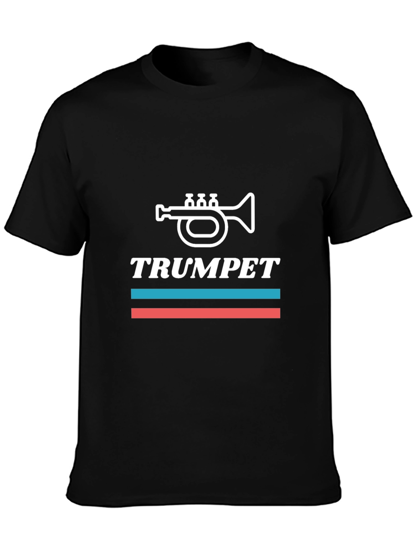 Black Trumpet Graphic Tee - Black Cotton T-Shirt view 3