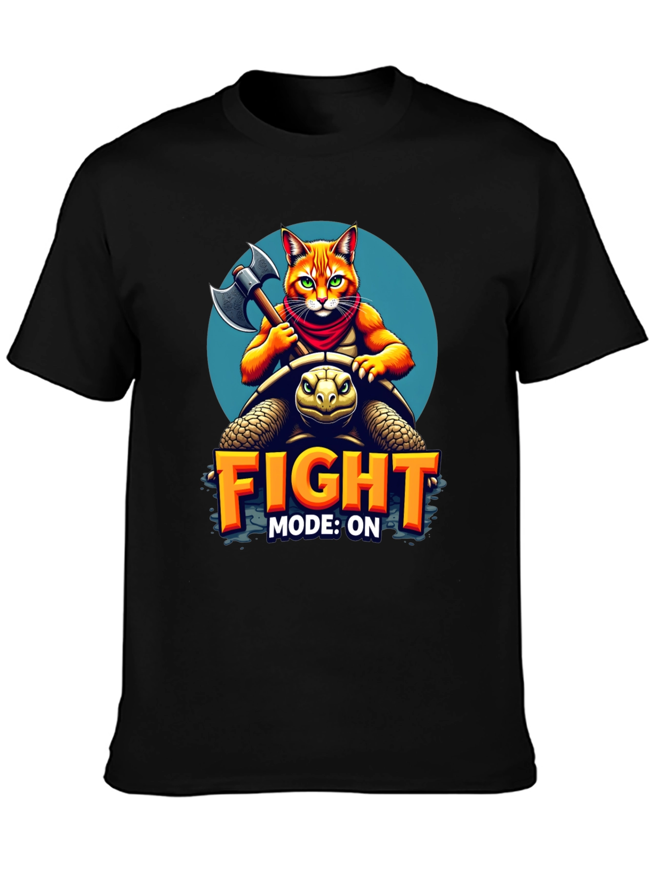 Black Fight Mode On T-Shirt view 3