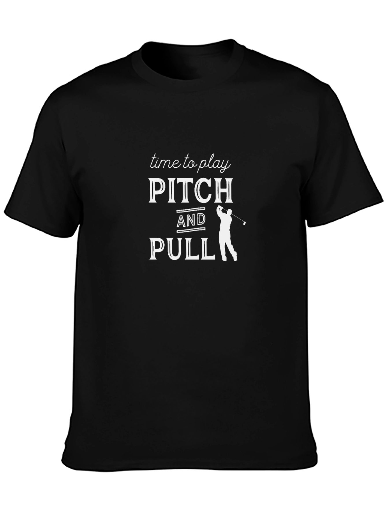 Black Pitch & Pull Golf T-Shirt - Golfer Gift Tee view 3