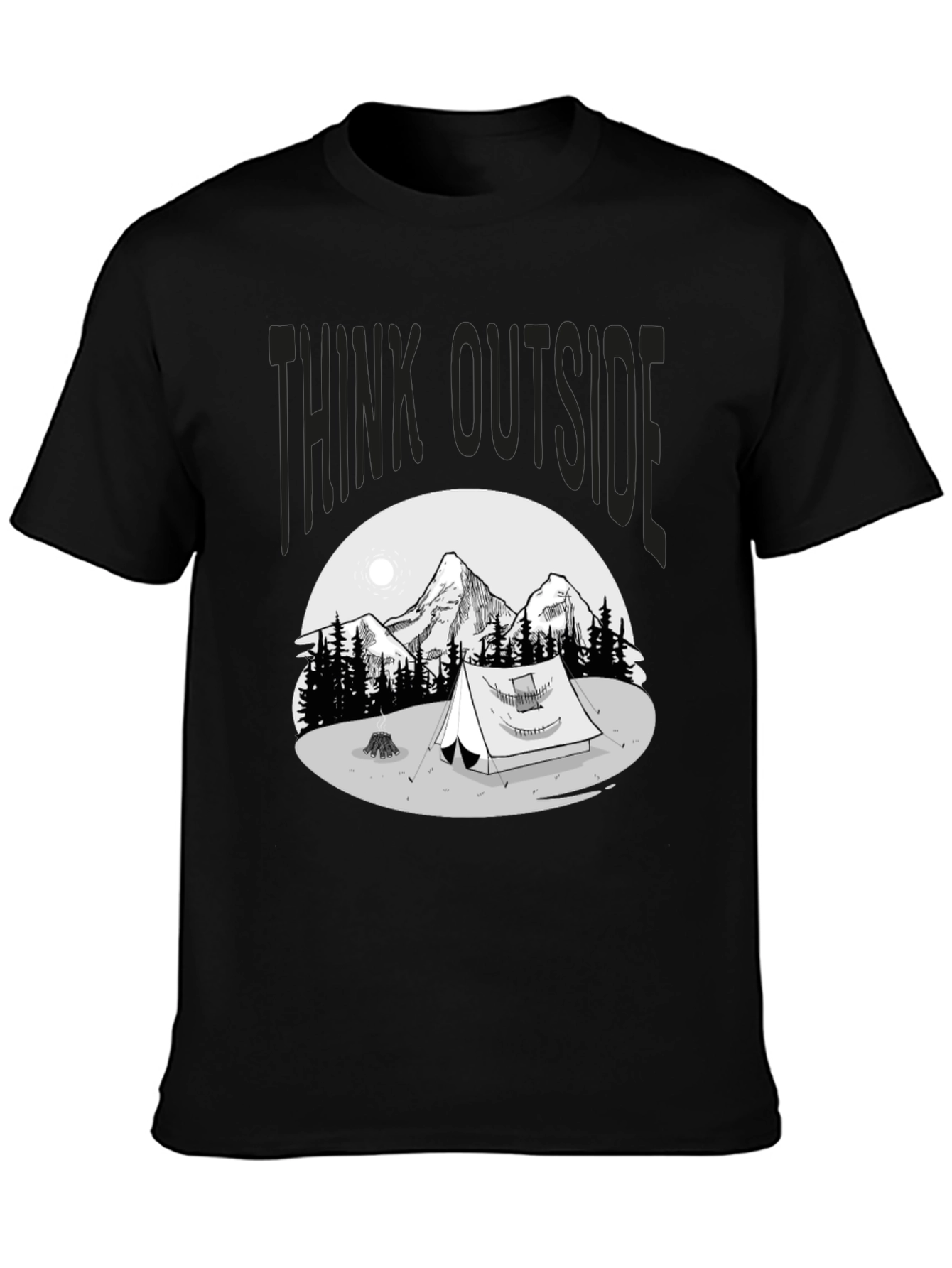 Black Think Outside Graphic T-Shirt view 3