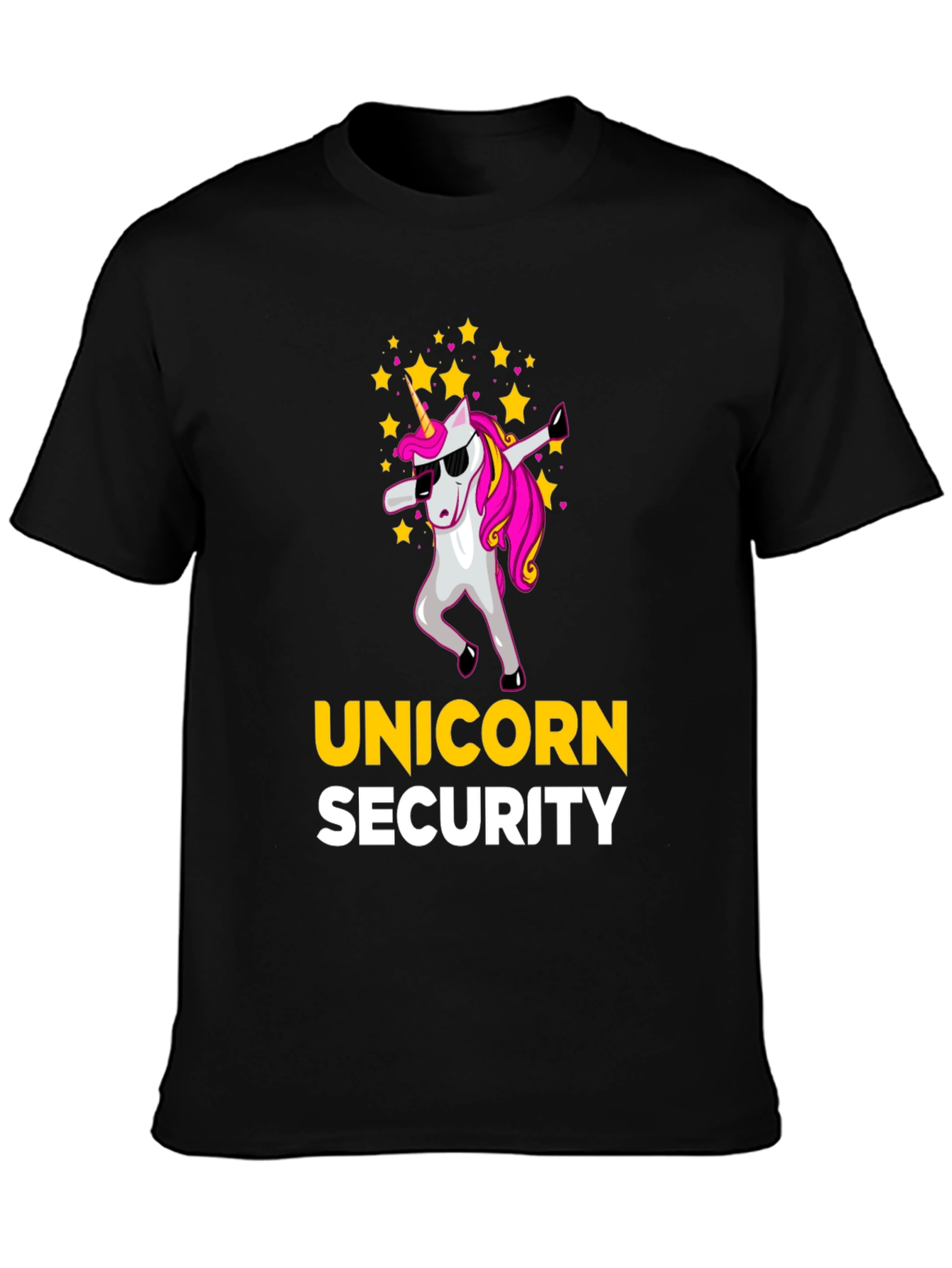 Black Unicorn Security Graphic T-Shirt - Fun & Unique Design view 3