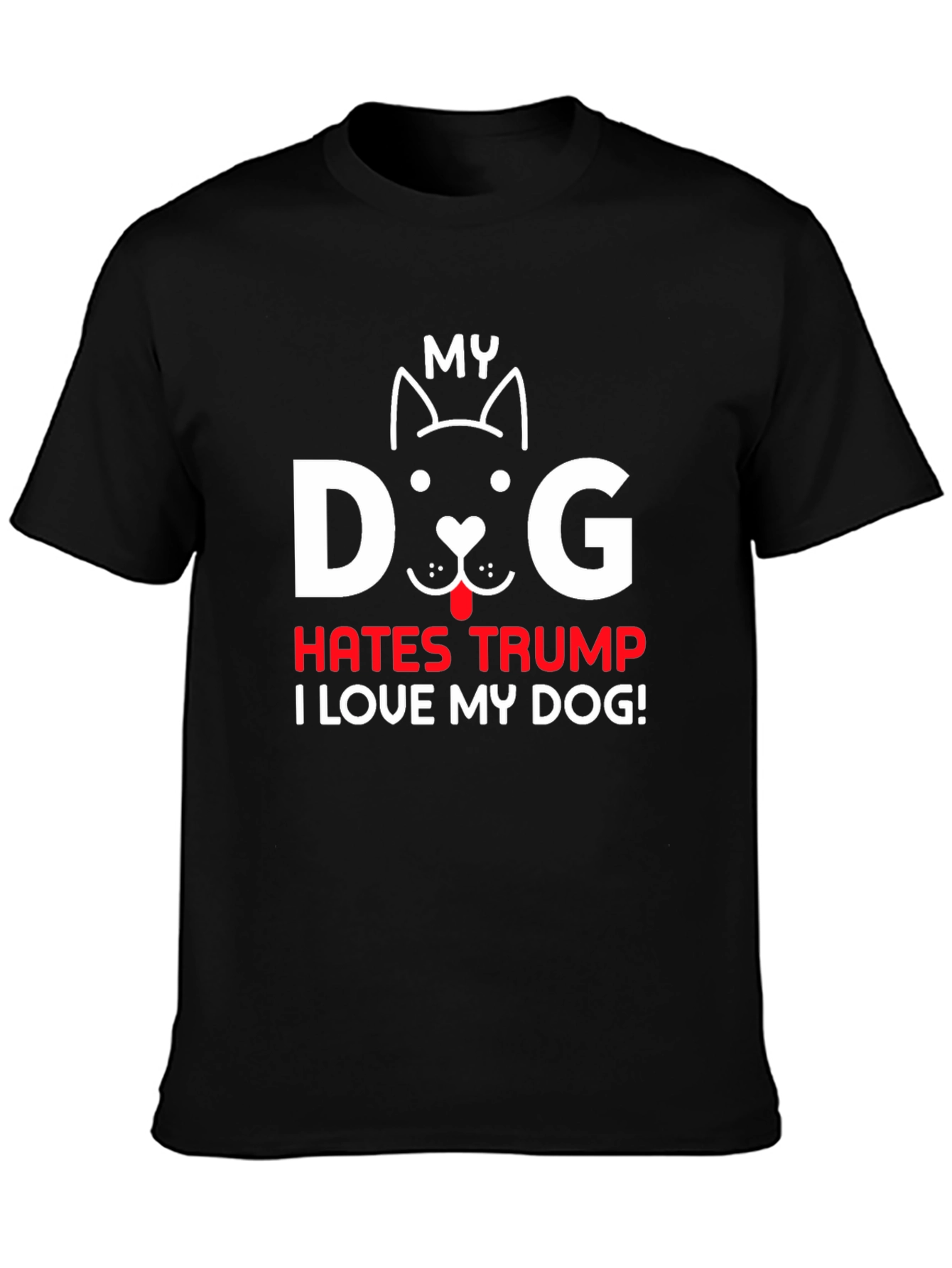 Black My Dog Hates Trump T-Shirt, Pet Lover Tee view 3