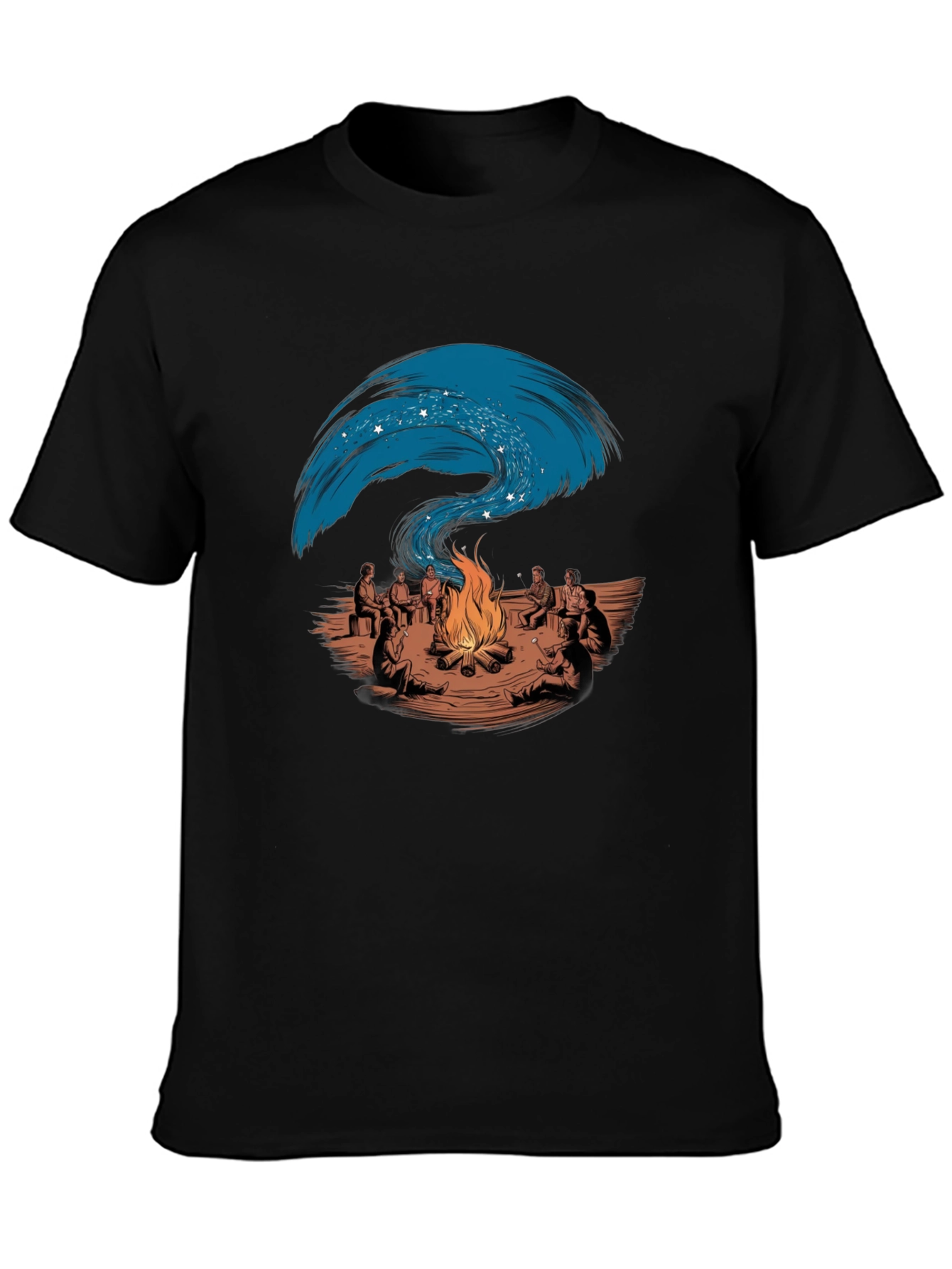 Black Campfire Story T-Shirt view 3