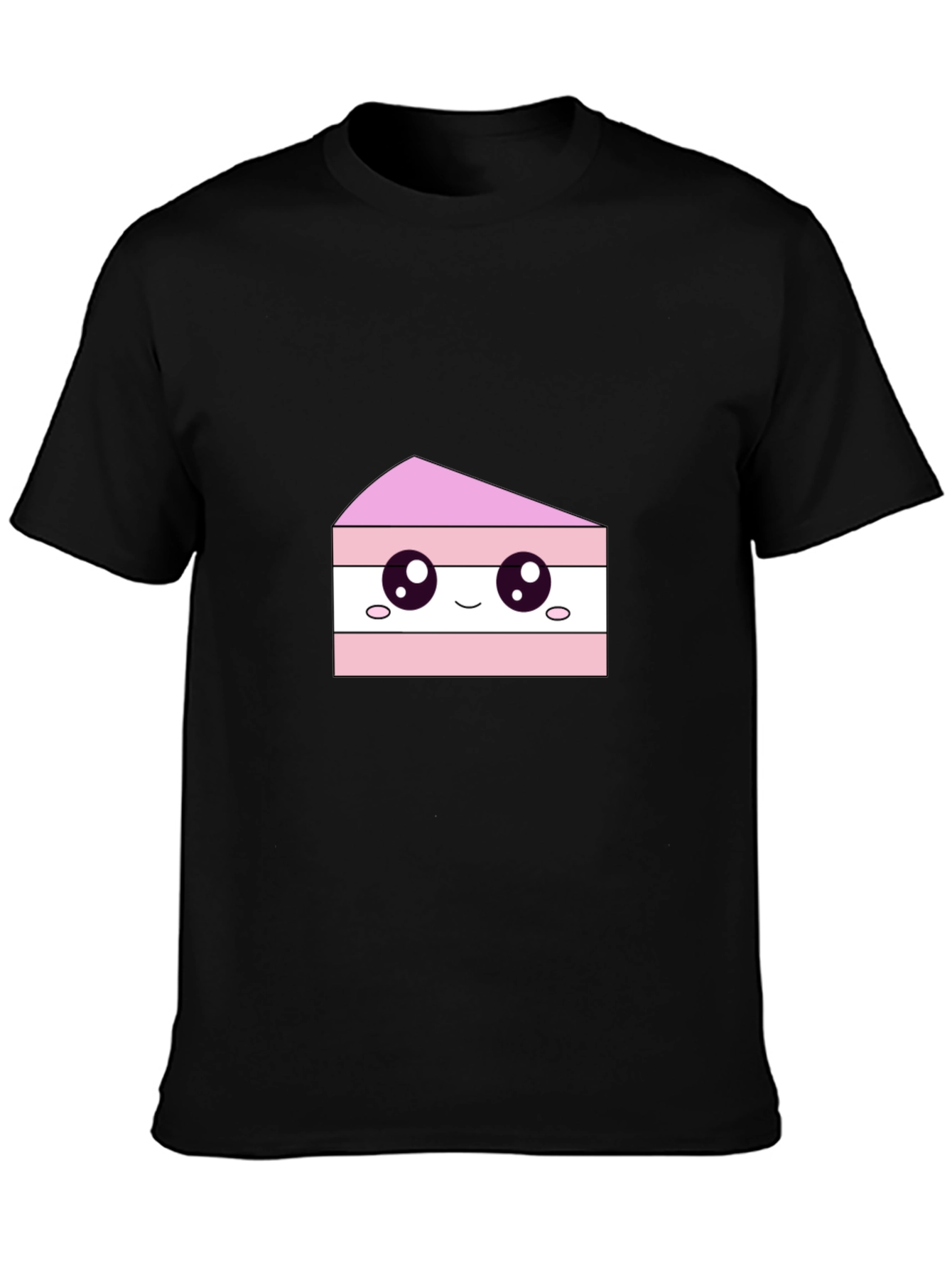 Black Cute Cake Slice Graphic Tee - Sweet Treat Shirt view 3