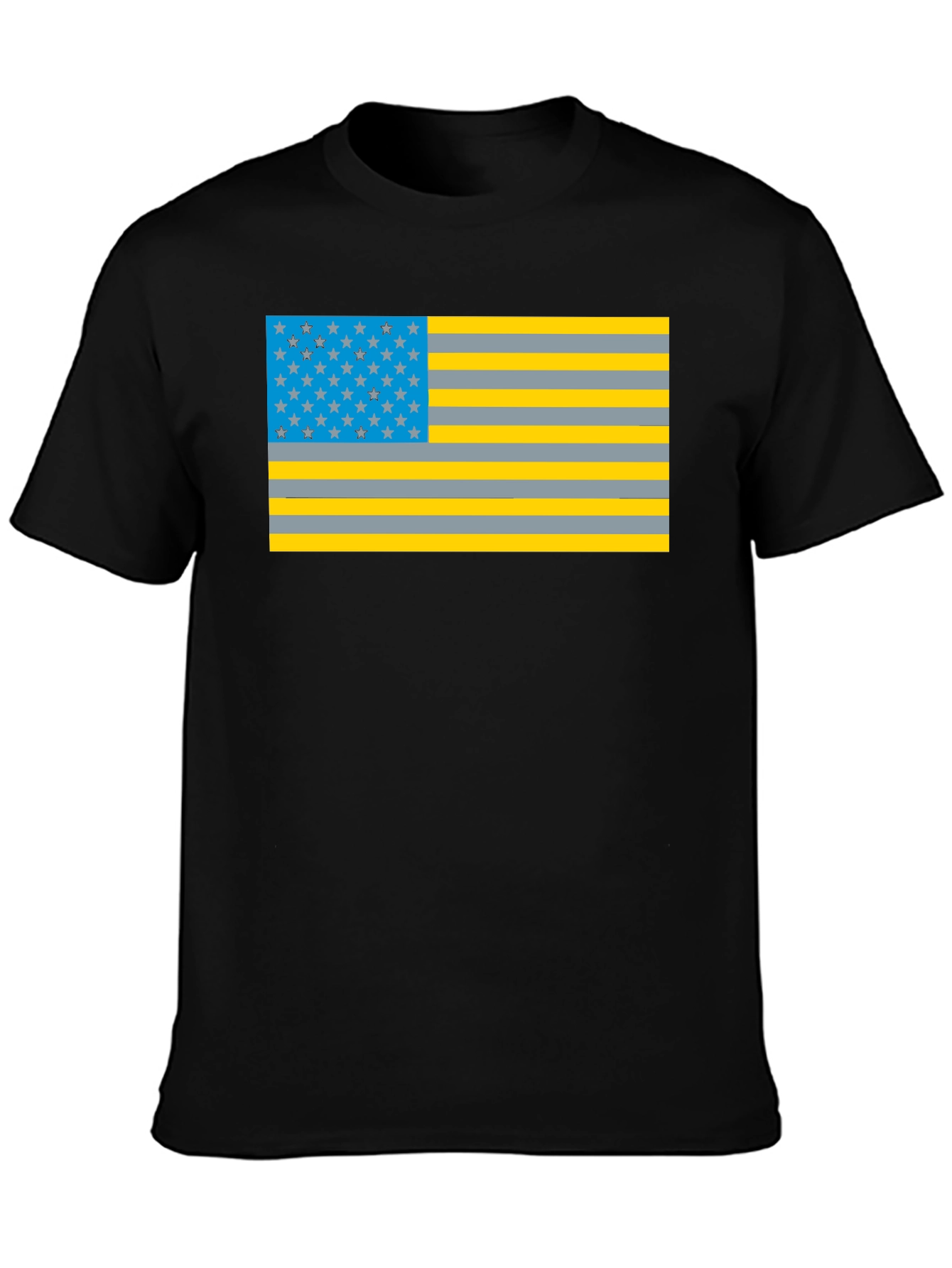 Black Novelty American Flag Graphic T-Shirt view 3