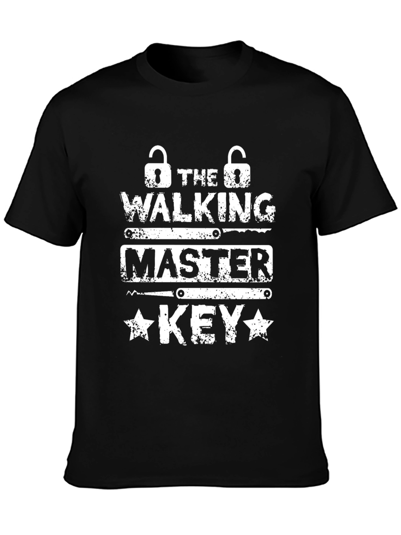 Black The Walking Master Key Graphic T-Shirt view 3