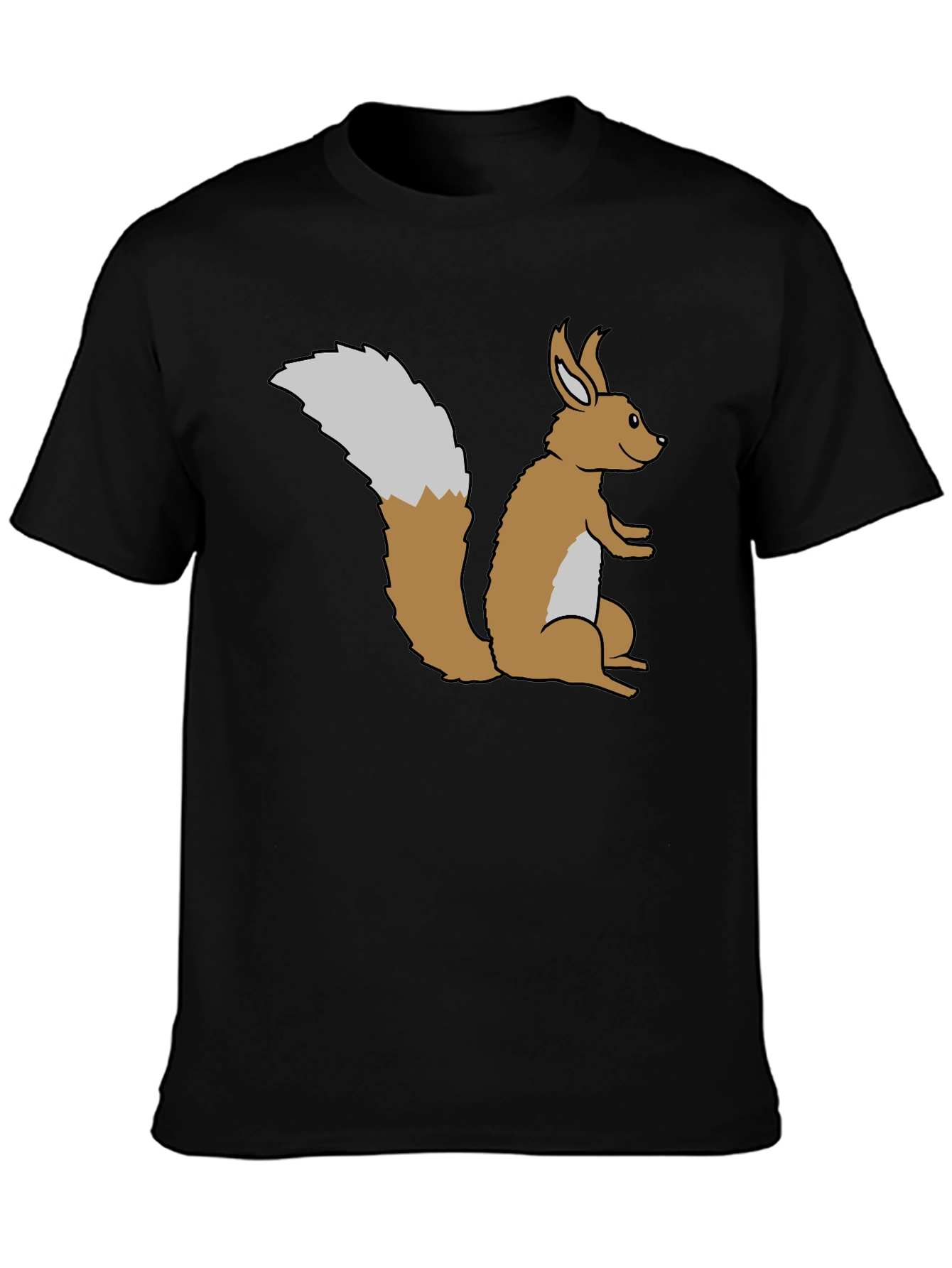 Black Squirrel Graphic Tee - Soft Black Cotton view 3