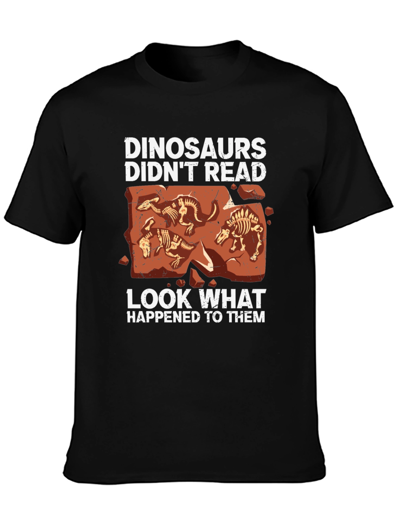 Black Dinosaurs Didn't Read Graphic Tee view 3