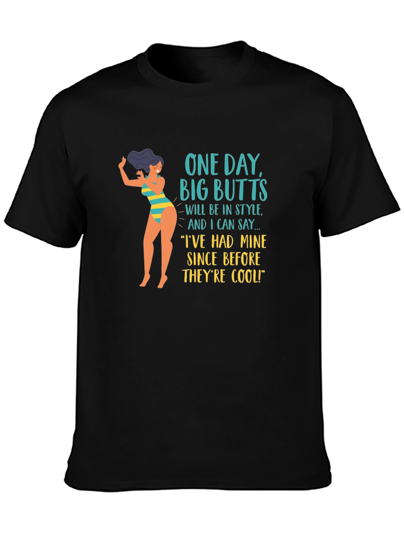 Black Funny Big Butts T-Shirt view 3