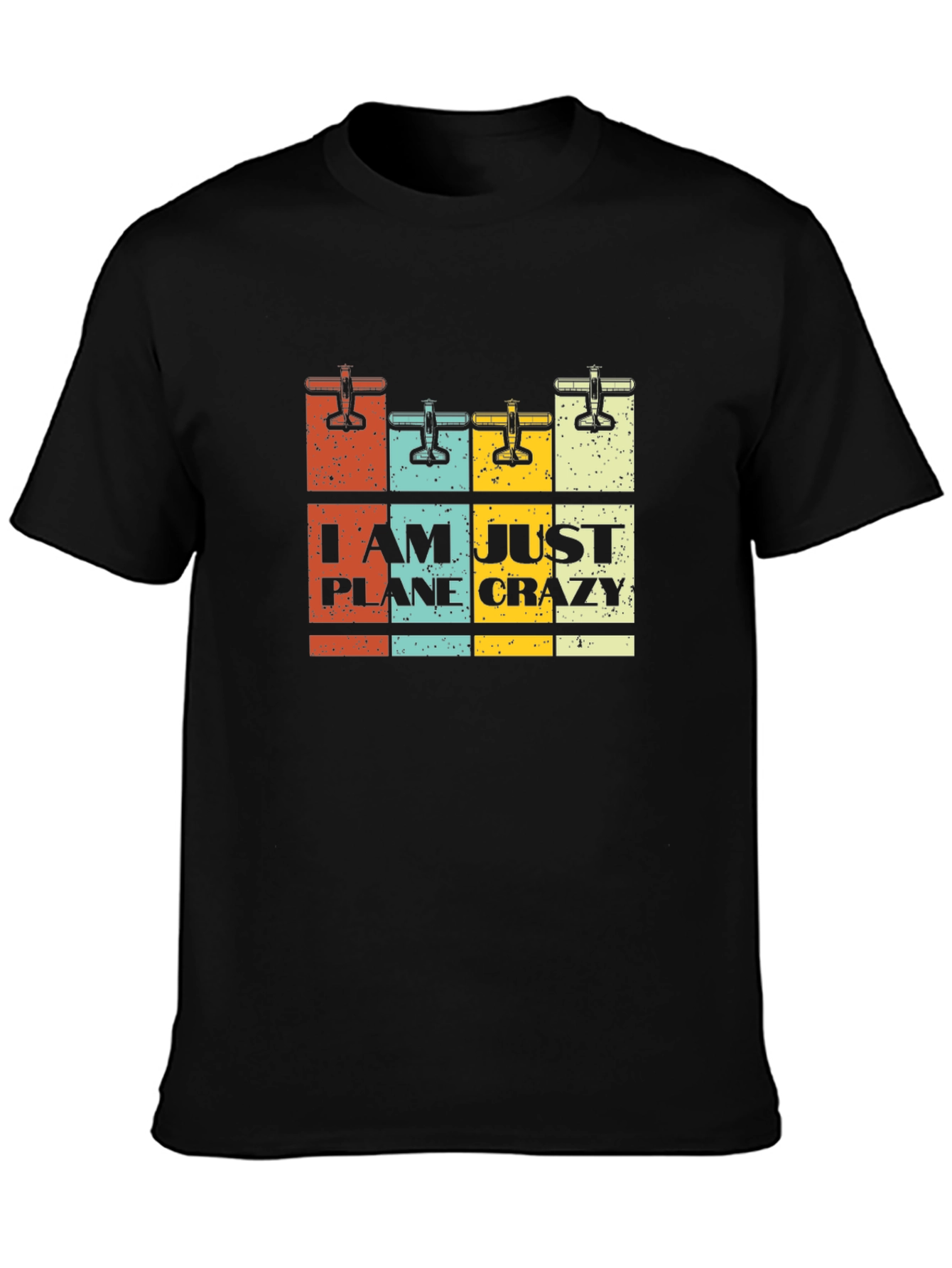 Black I Am Just Plane Crazy Black Graphic Tee view 3