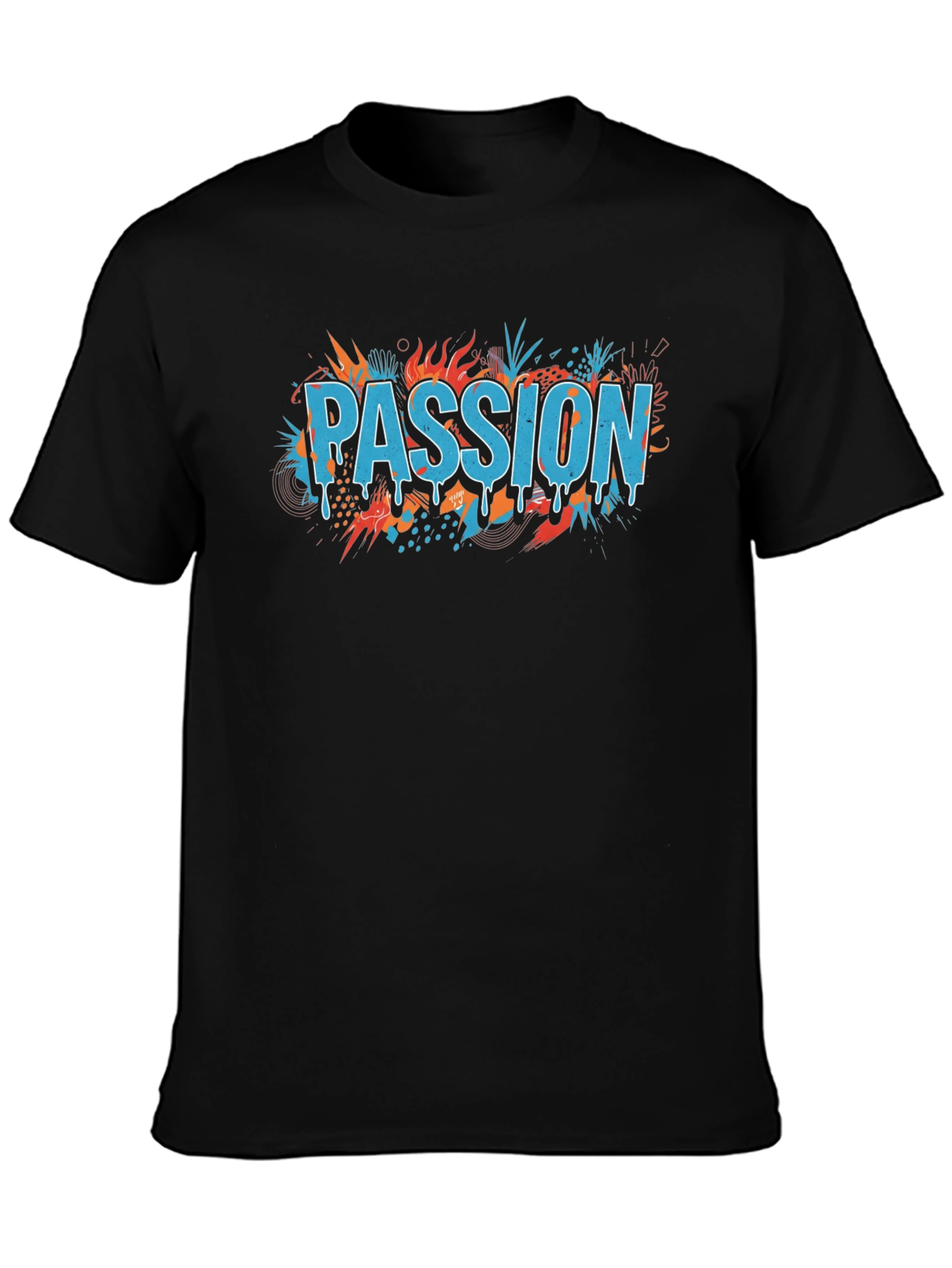 Black Passion Graphic T-Shirt - Trendy Design view 3