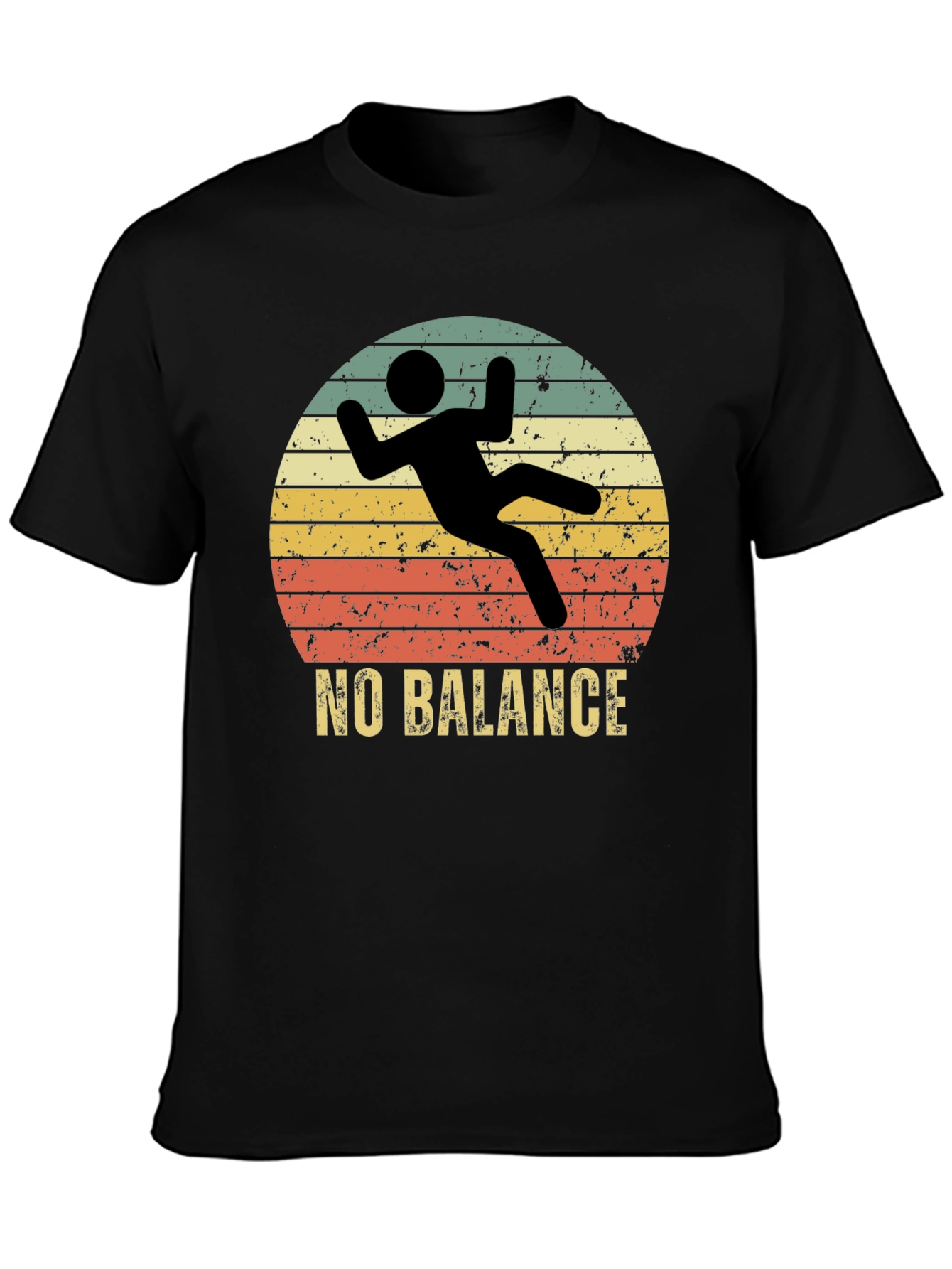 Black No Balance Funny Graphic Tee view 3