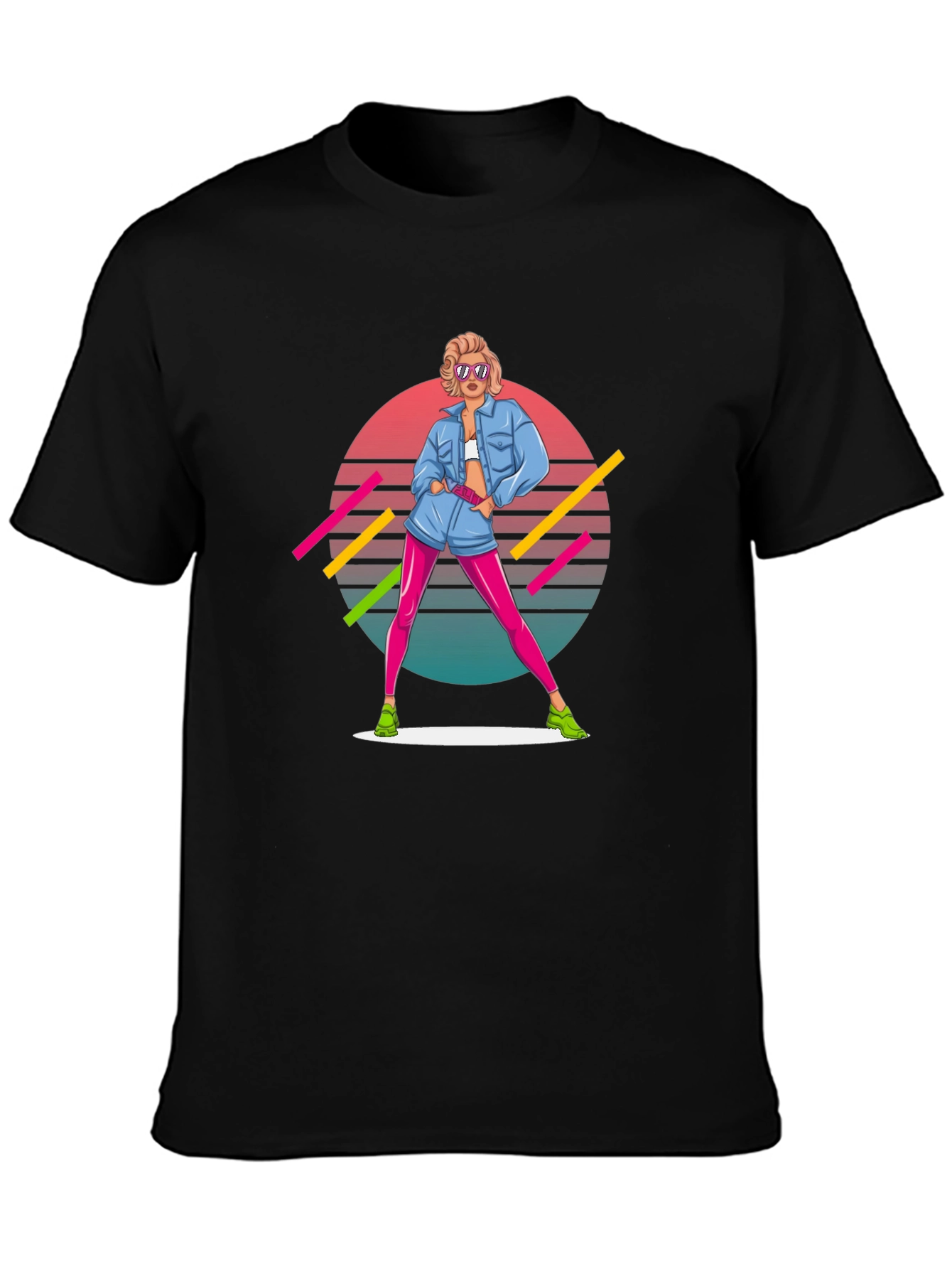 Black Retro 80s Style T-Shirt view 3