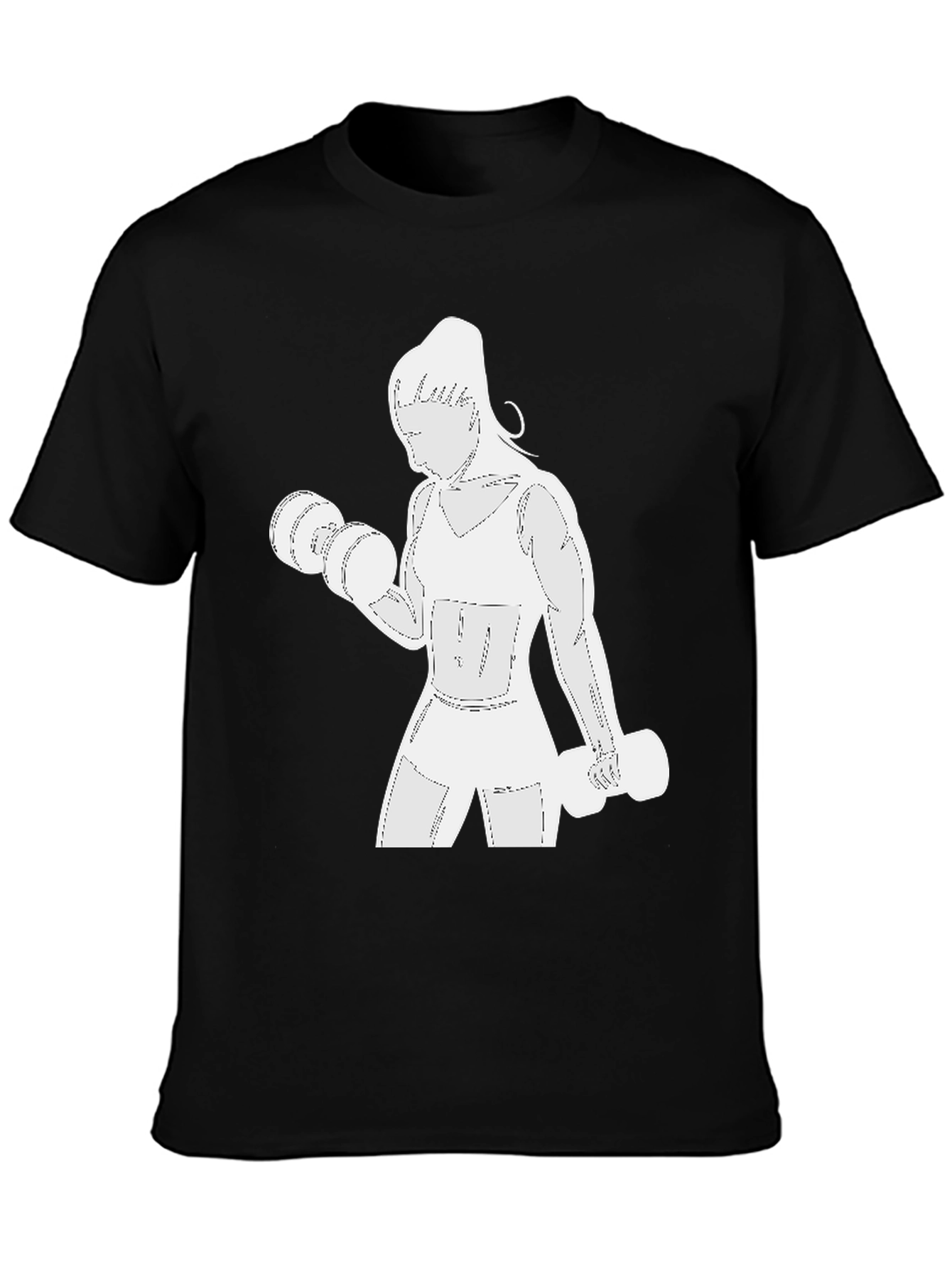 Black Workout Woman Graphic Tee view 3