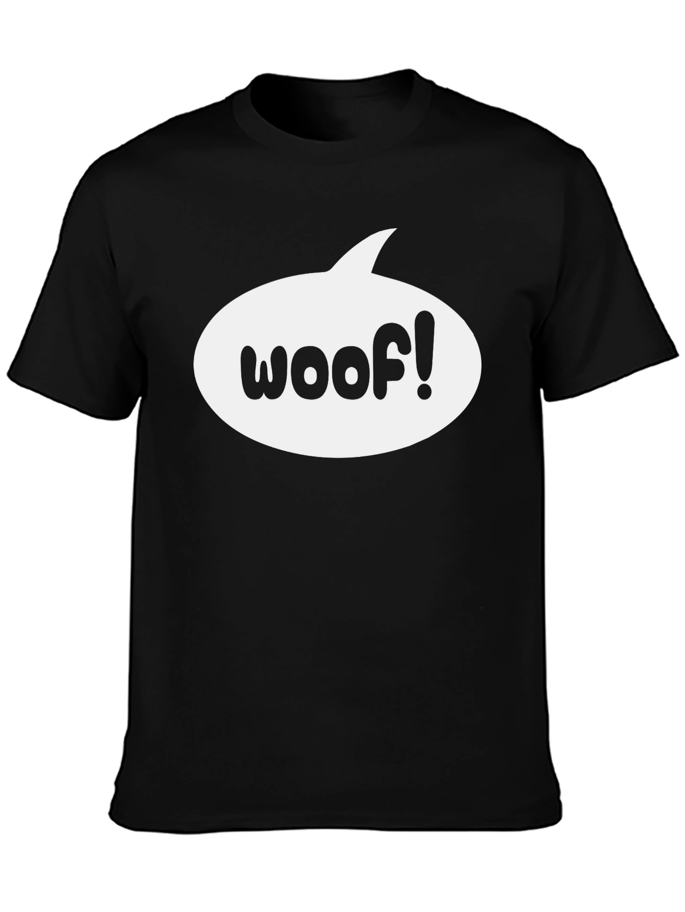 Black Woof! Speech Bubble Graphic Tee - Casual Comfort view 3