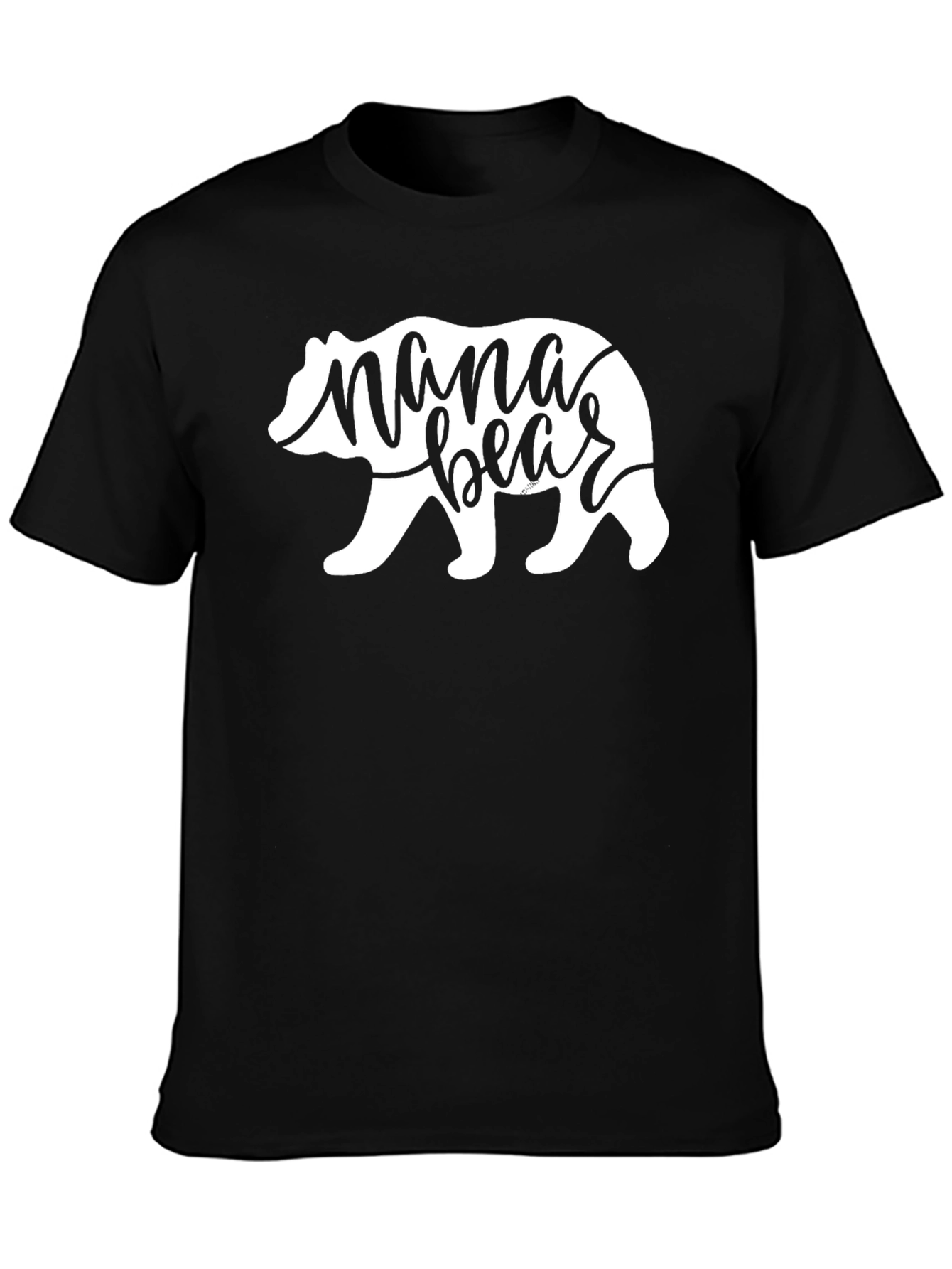 Black Mama Bear T-Shirt - Black Cotton Tee view 3