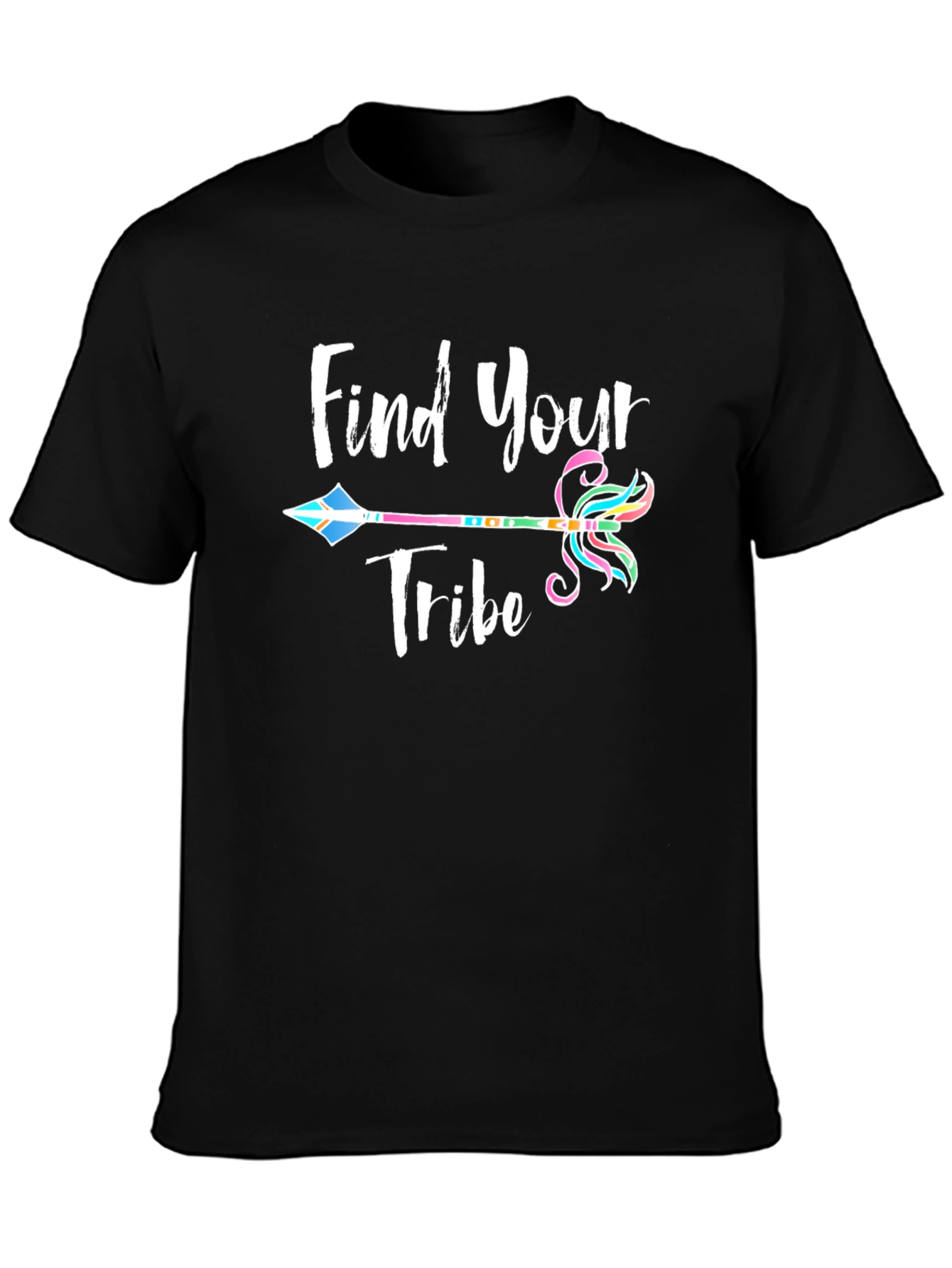 Black Find Your Tribe Graphic Tee - Black view 3