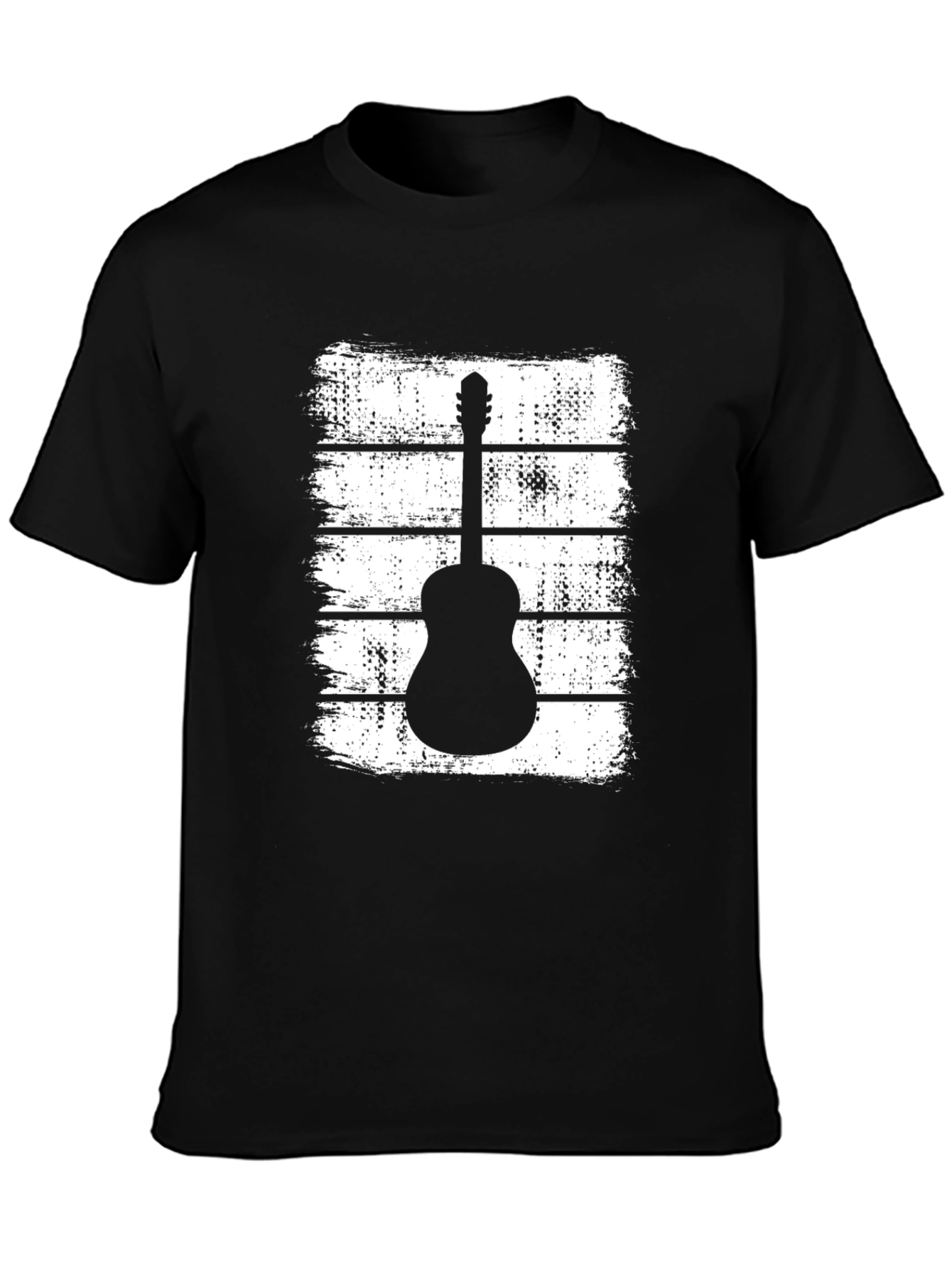 Black Guitar Graphic T-Shirt - Black view 3