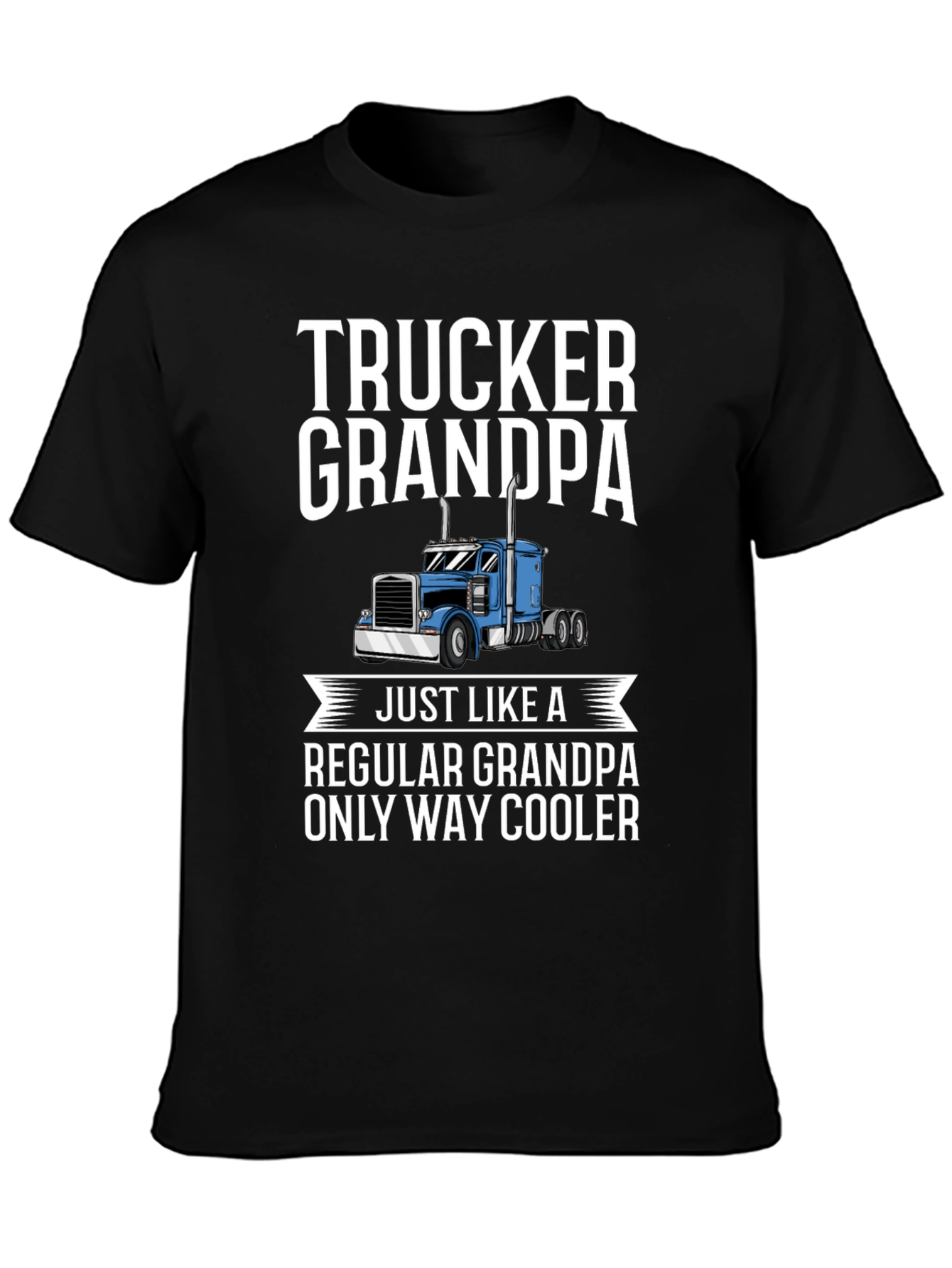 Black Trucker Grandpa T-Shirt - Cool Grandfather Tee view 3