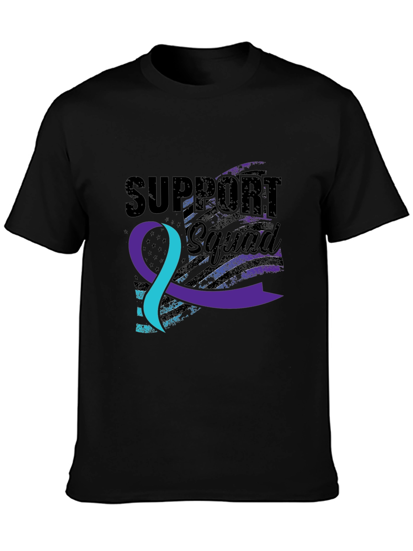 Black Support Squad Awareness T-Shirt view 3