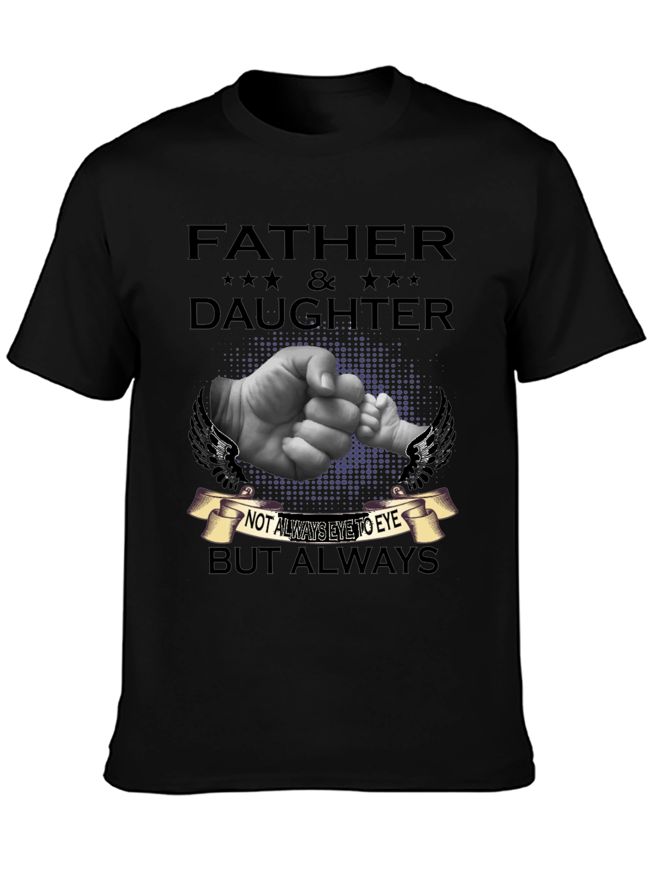 Black Father & Daughter T-Shirt - Always Connected view 3