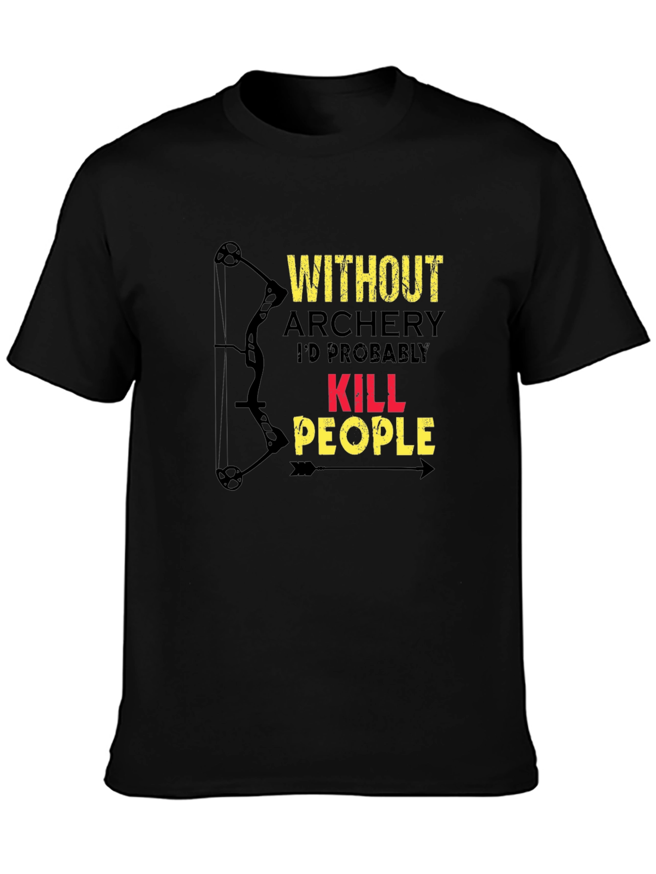 Black Archery Humor T-Shirt view 3