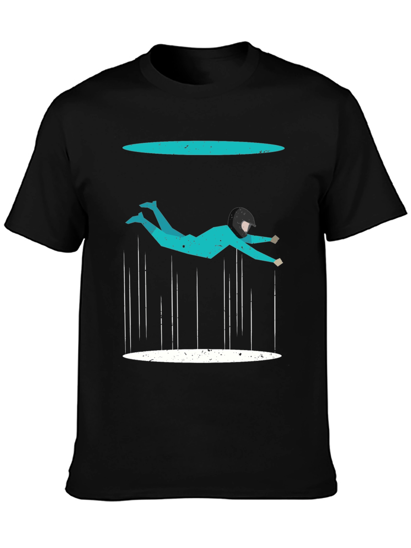 Black Geometric Skydiving T-Shirt view 3