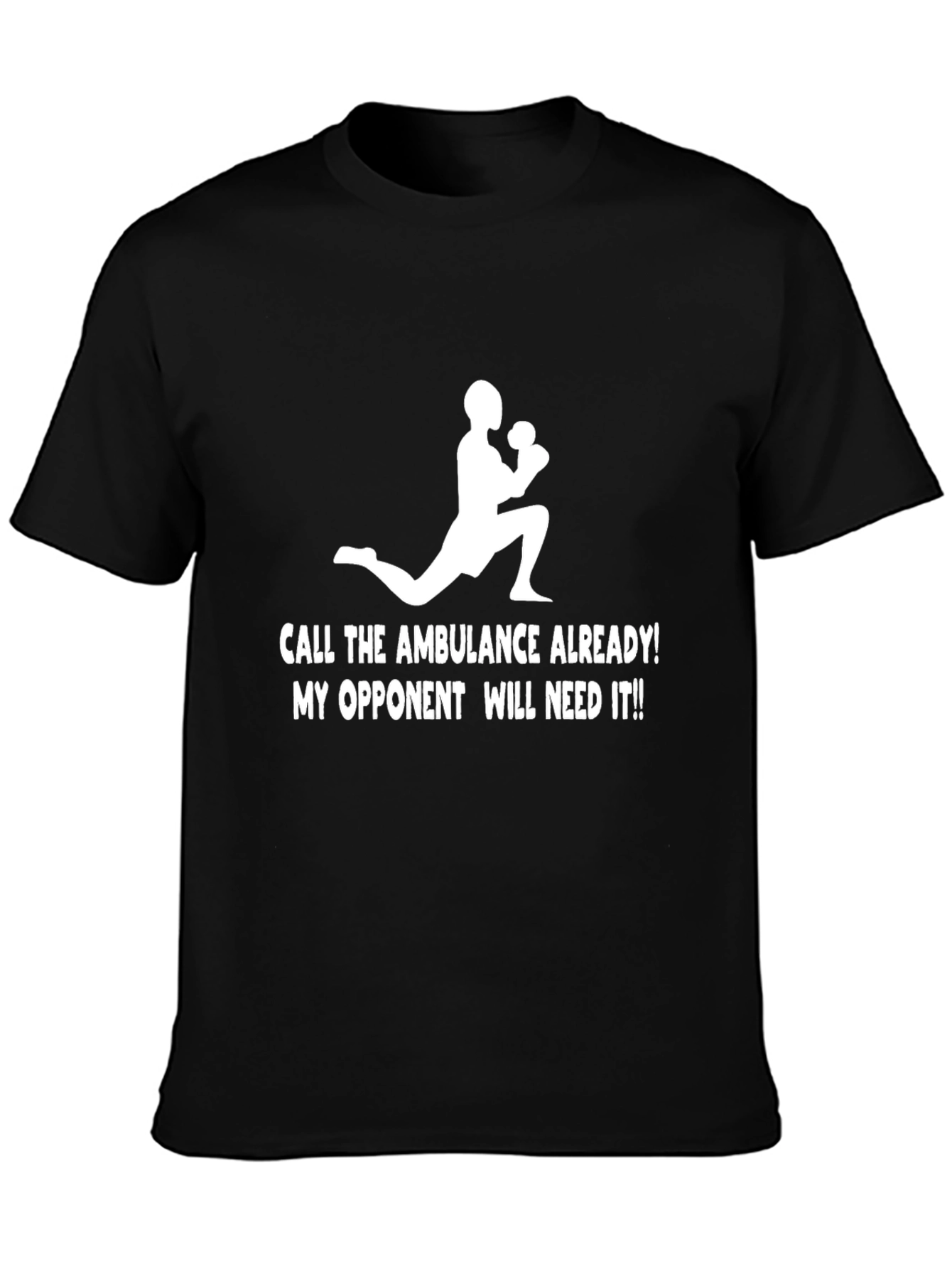 Black Funny Boxing T-Shirt: Call the Ambulance! view 3