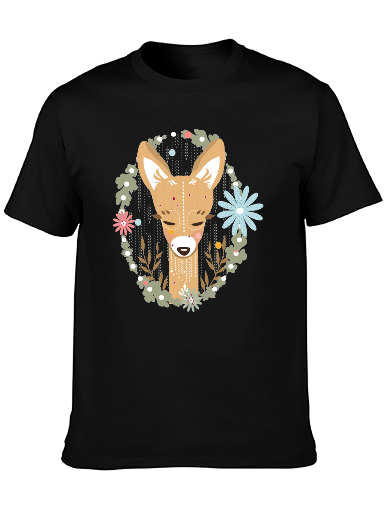Black Deer Graphic Tee - Black Cotton Blend view 3