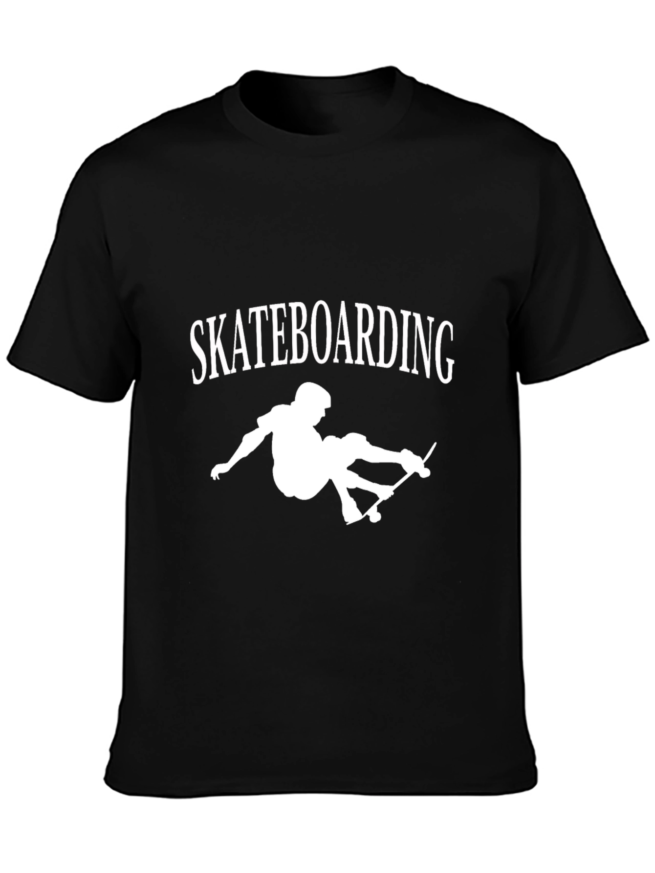Black Skateboarding Graphic Tee - Casual Black T-Shirt view 3
