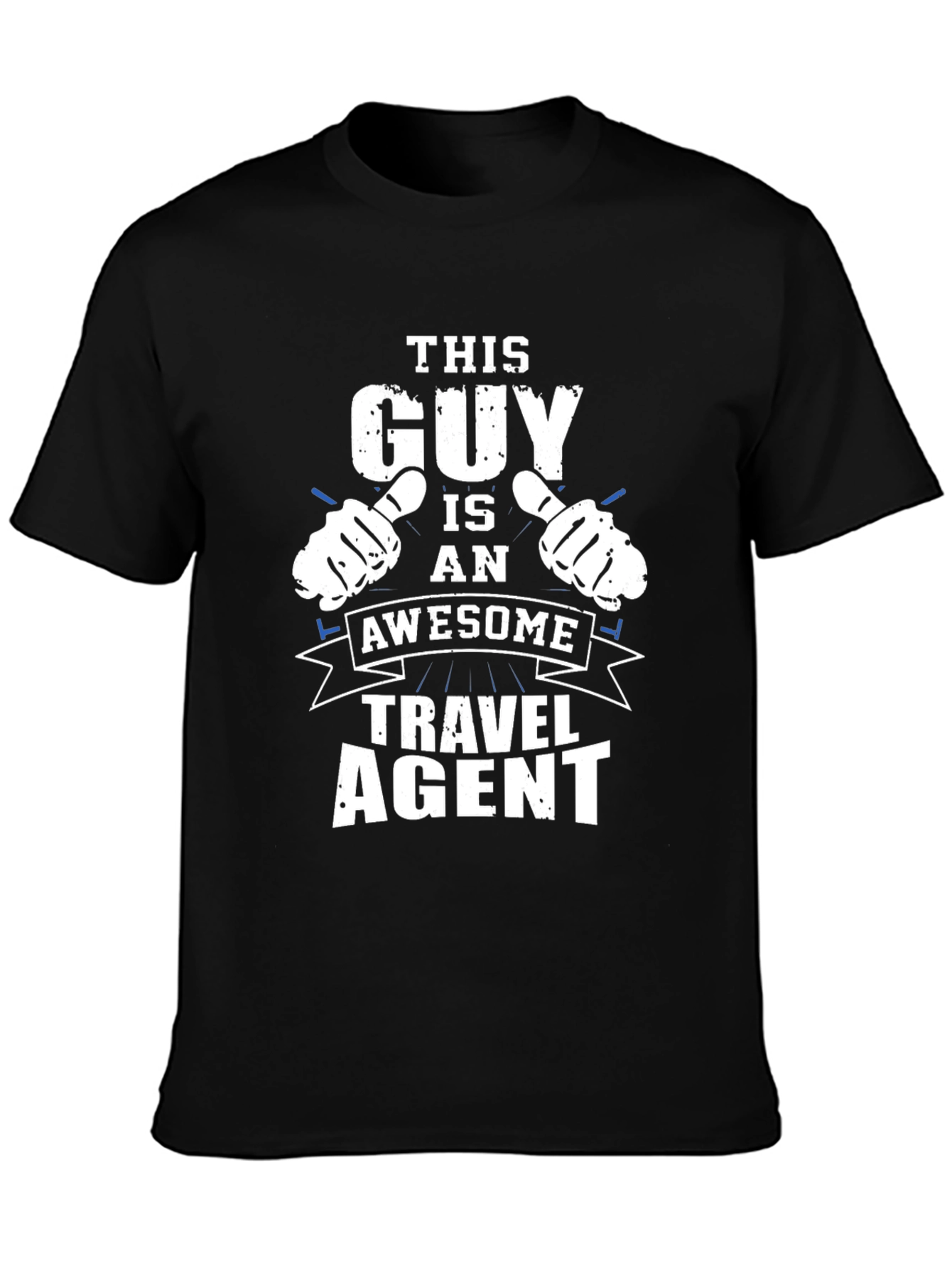 Black Awesome Travel Agent T-Shirt view 3