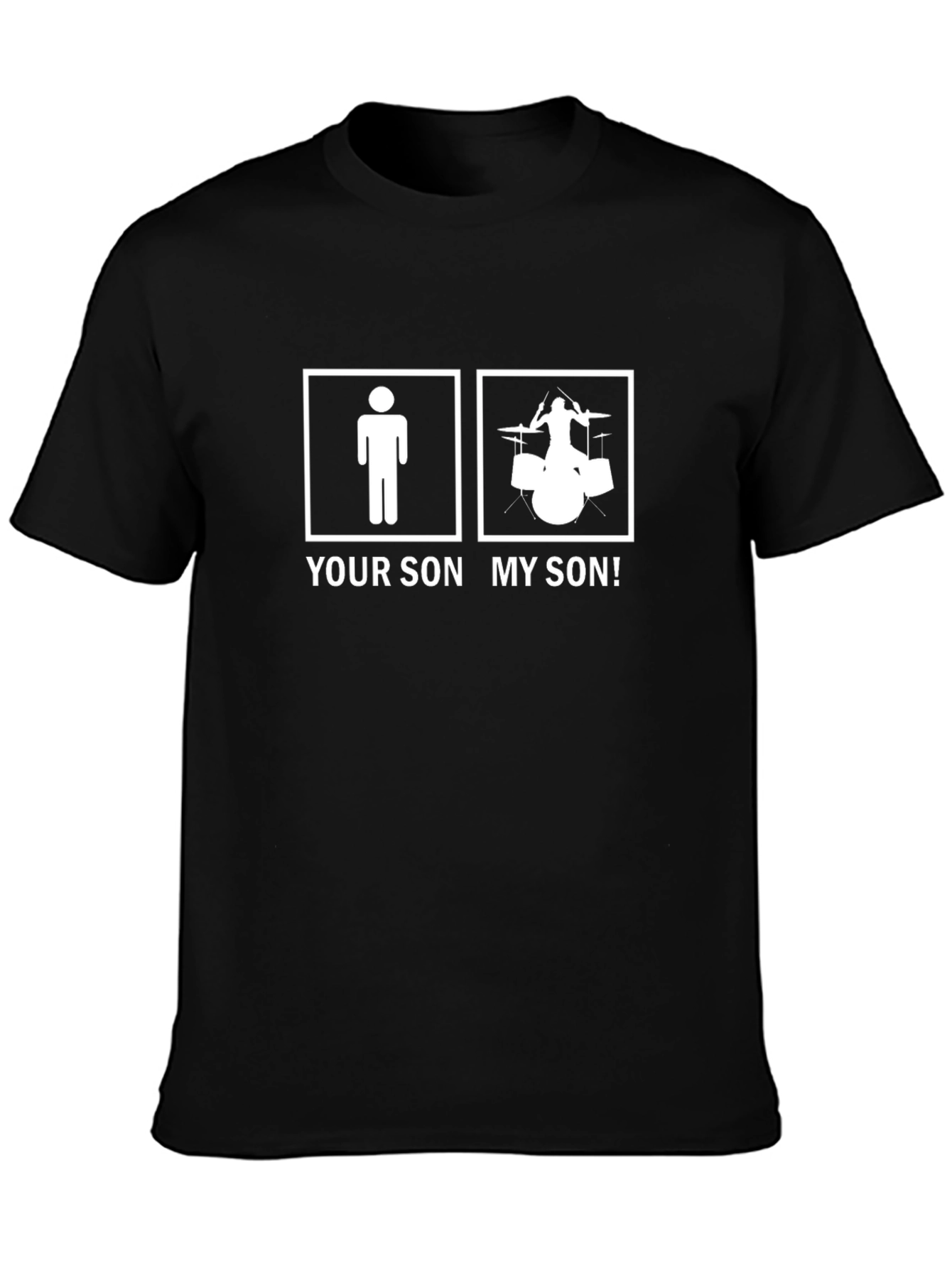 Black Your Son My Son Drummer Graphic Tee - Musician Humor T-Shirt view 3
