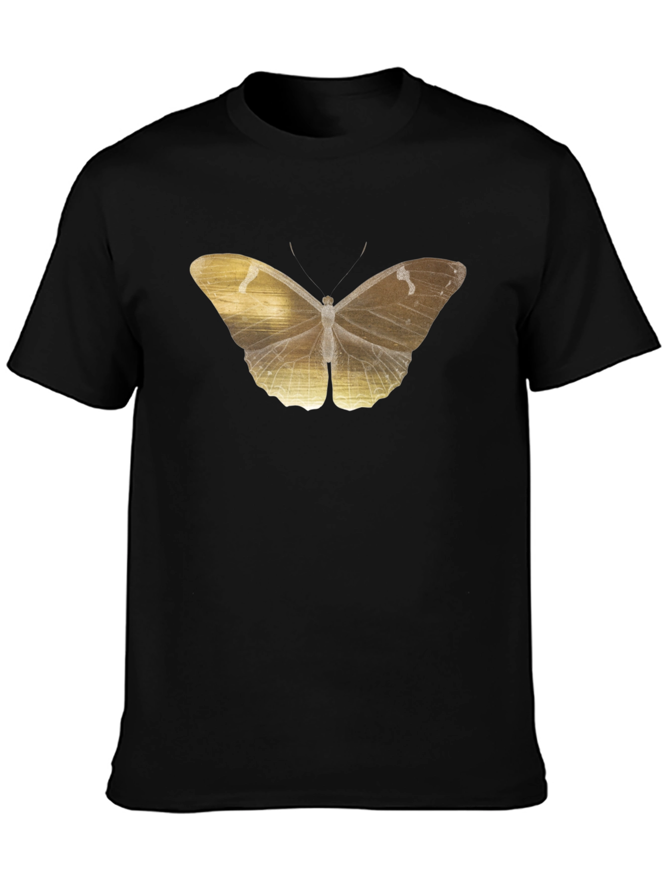 Black Butterfly Graphic Tee - Black Cotton Blend view 3