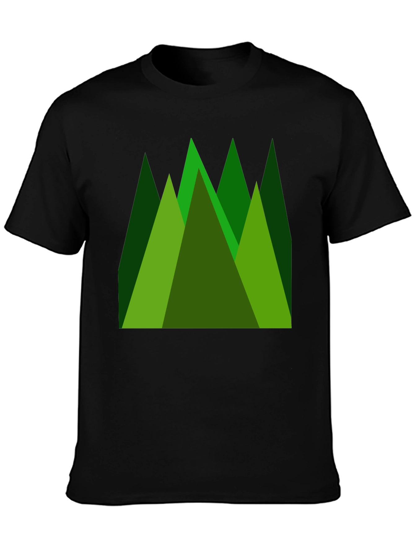 Black Geometric Mountain T-Shirt view 3