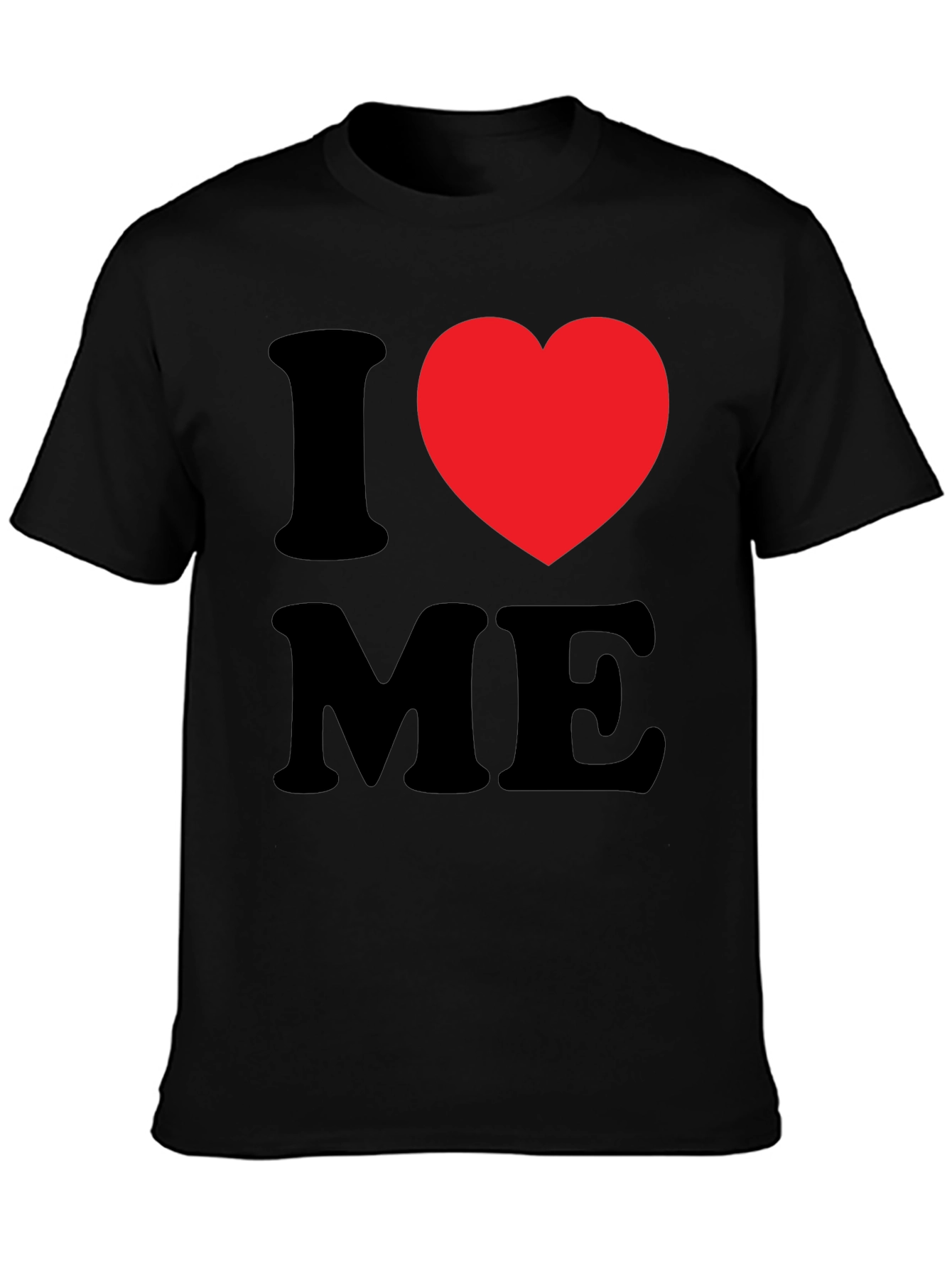 Black I Heart Me T-Shirt - Black Graphic Tee view 3