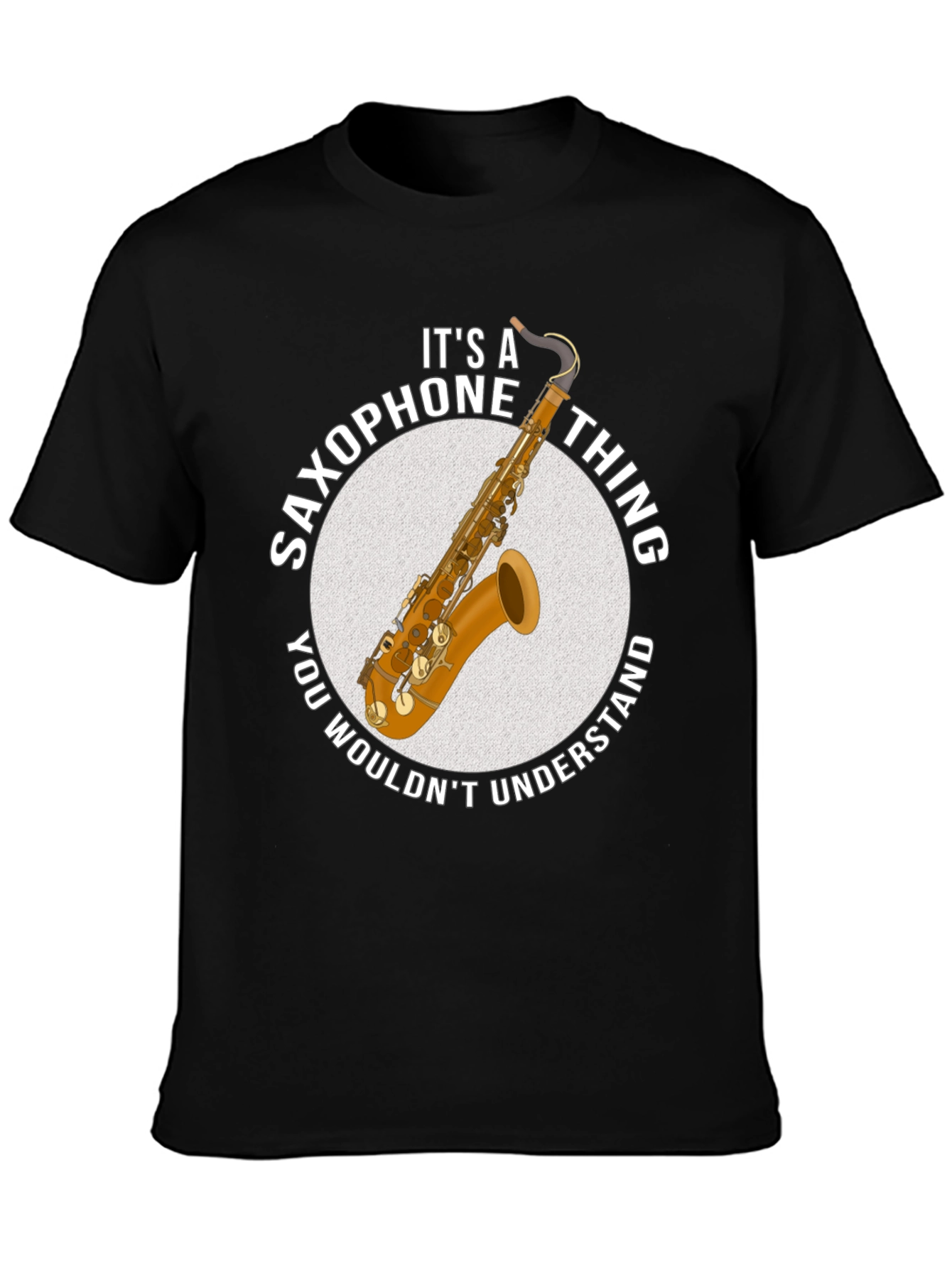 Black Saxophone Thing Graphic T-Shirt view 3