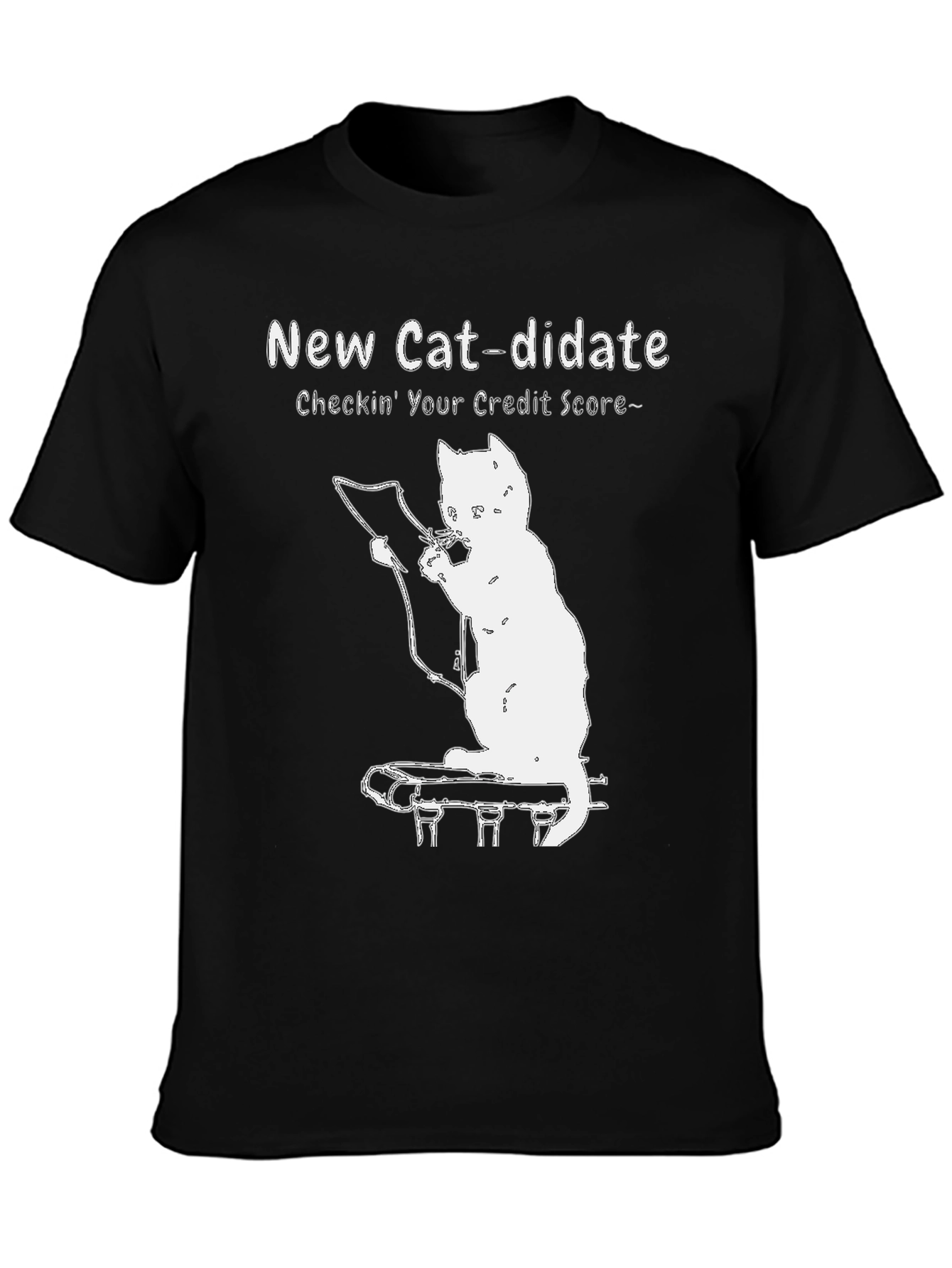 Black New Cat-didate Credit Score Tee view 3