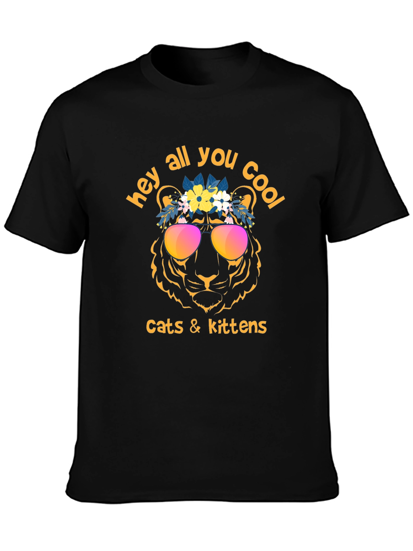 Black Cool Cat T-Shirt view 3