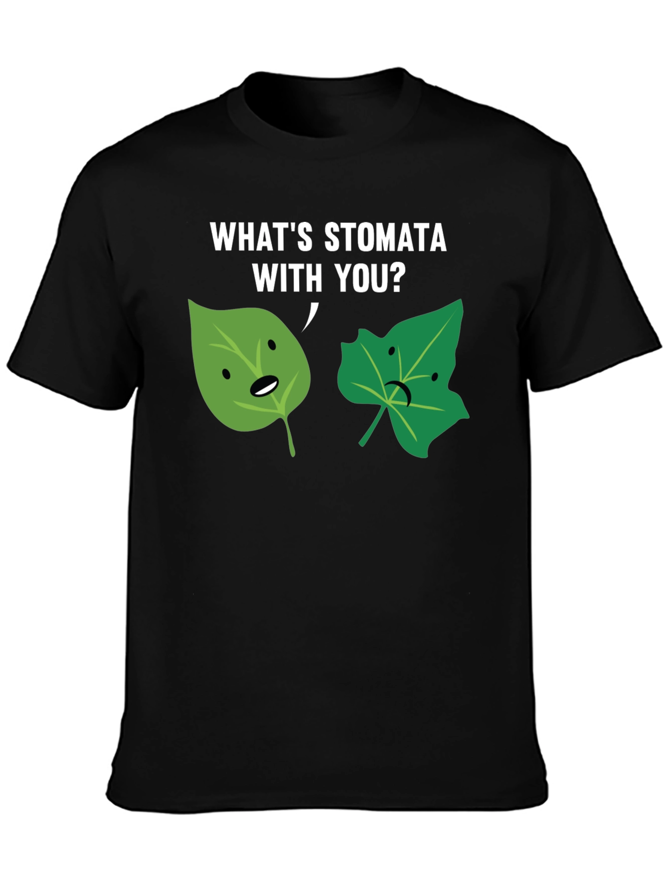 Black What's Stomata With You? Graphic Tee view 3