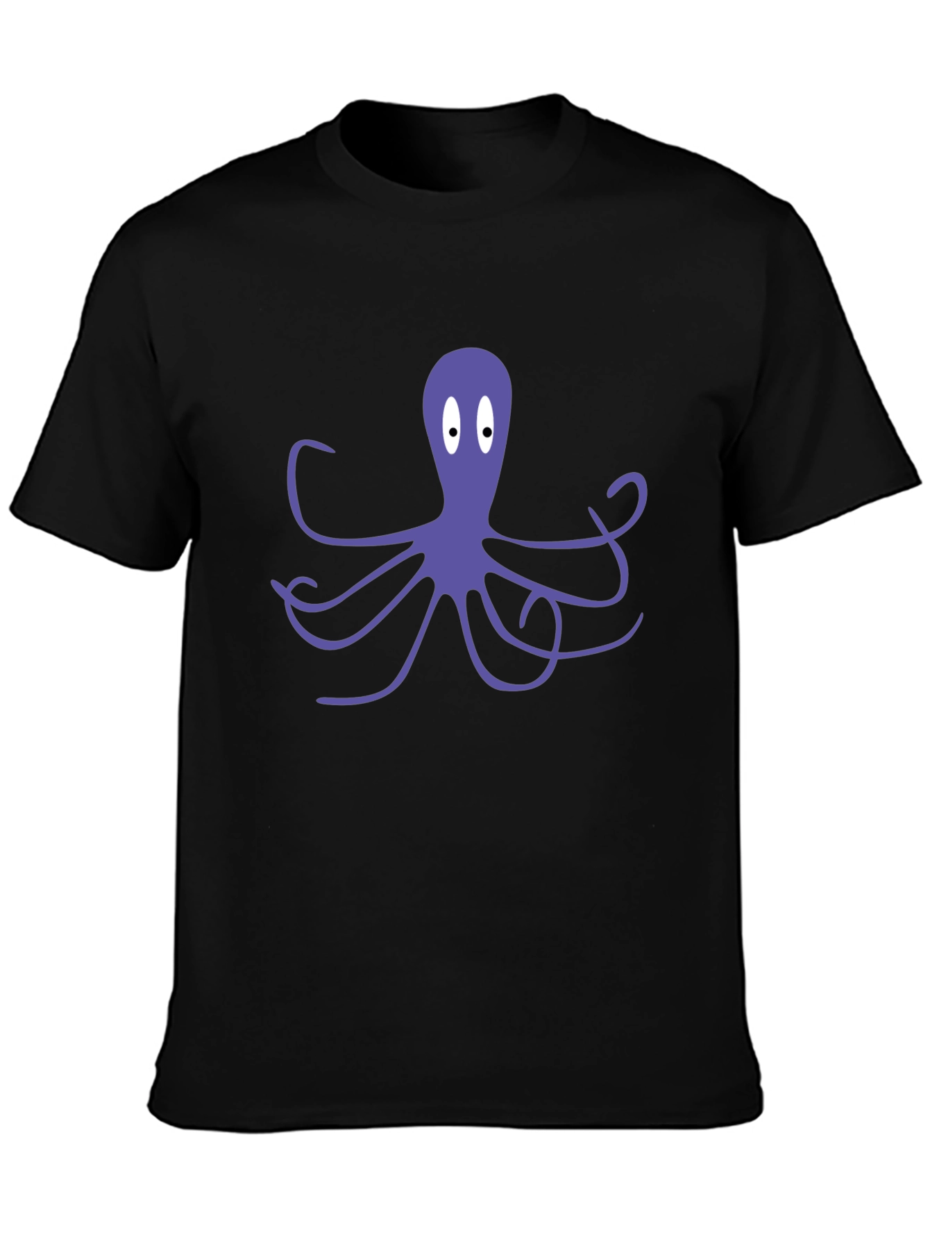 Black Octopus Graphic Tee - Black Cotton Blend T-Shirt view 3
