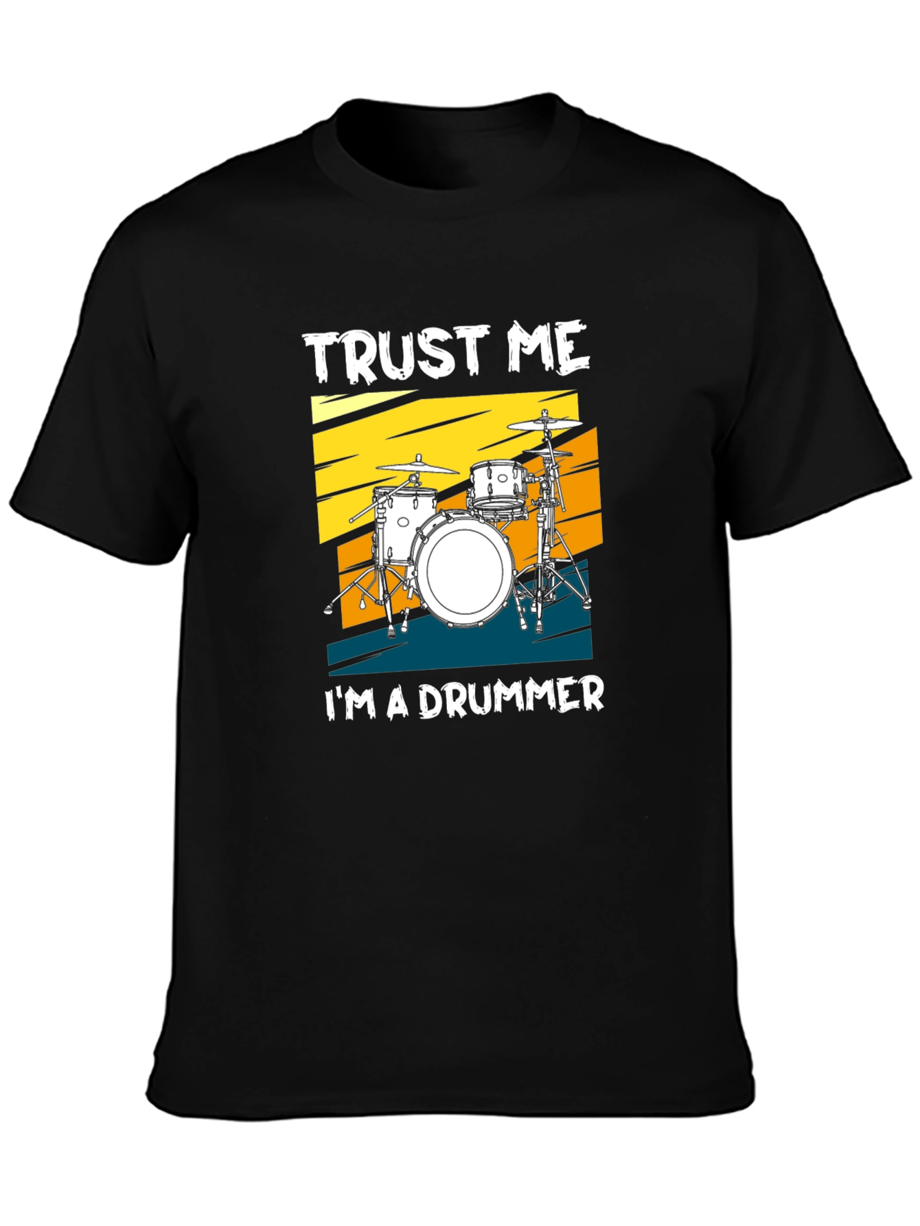Black Trust Me I'm A Drummer T-Shirt view 3