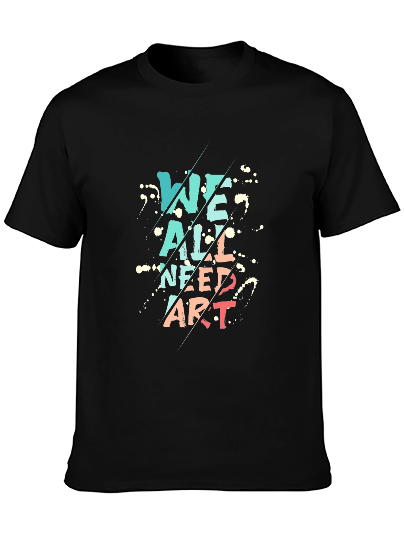 Black We All Need Art Black Graphic Tee view 3