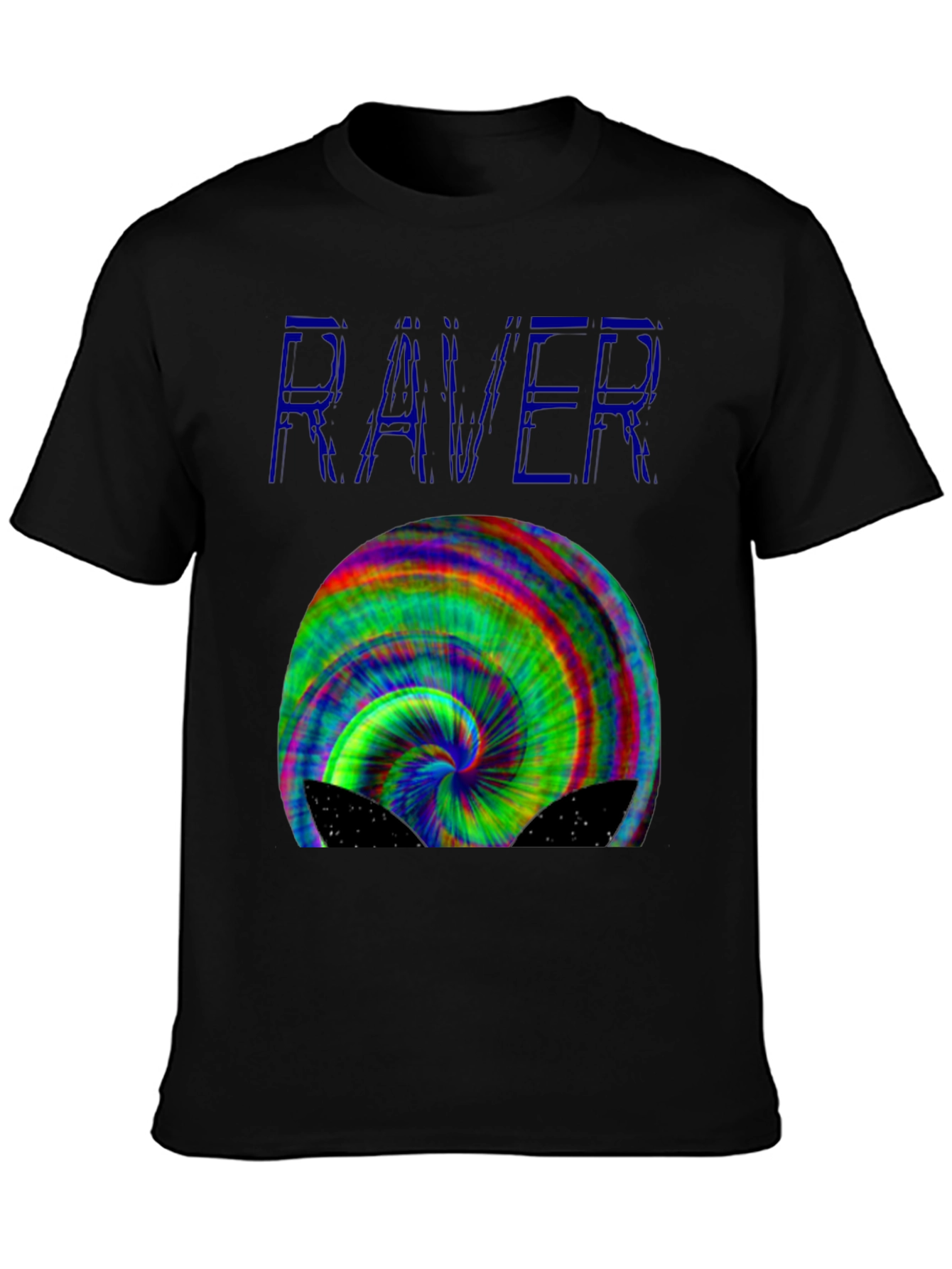 Black Raver Spiral Graphic T-Shirt view 3