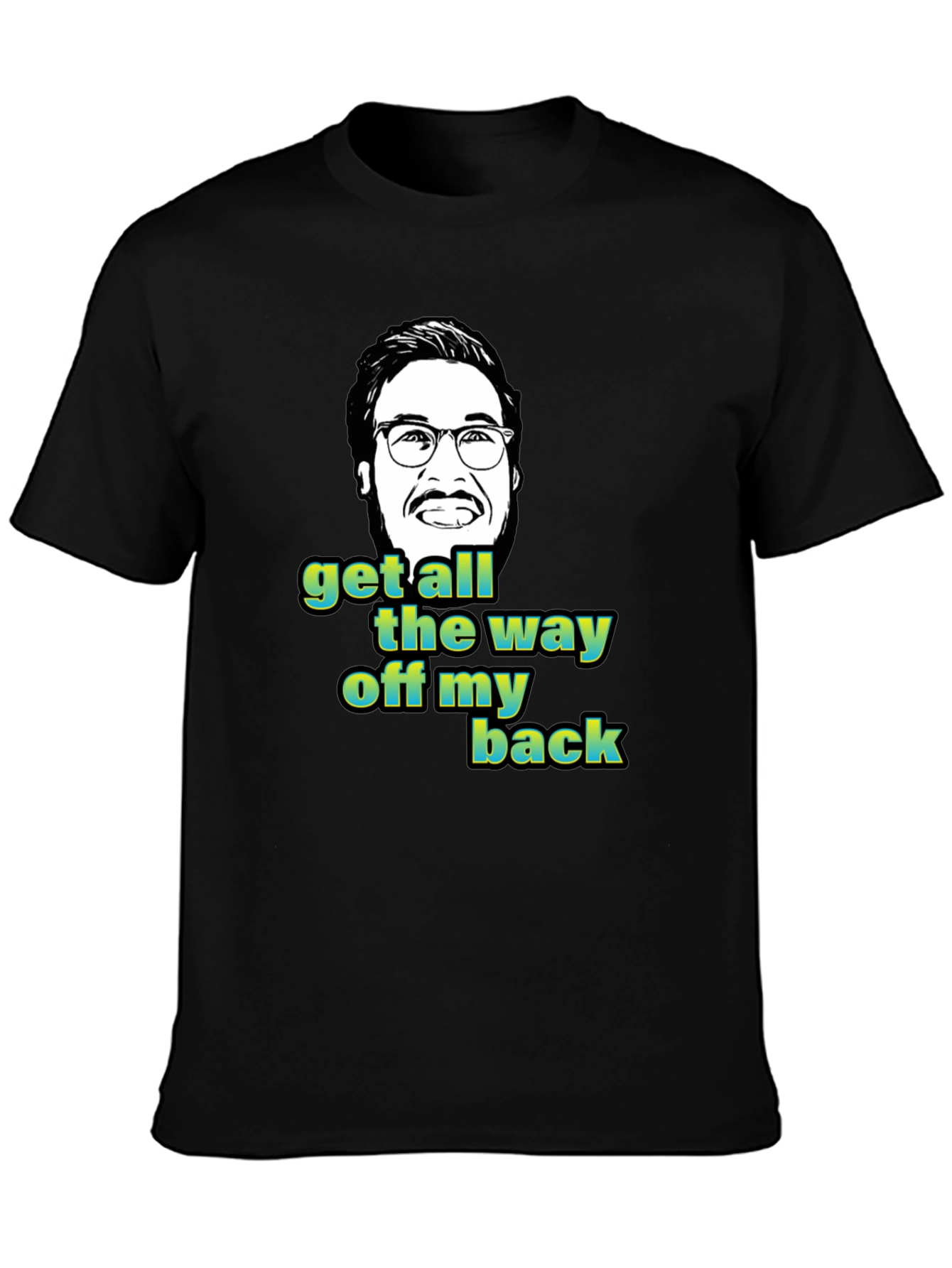 Black Funny "Get Off My Back" Graphic Tee view 3