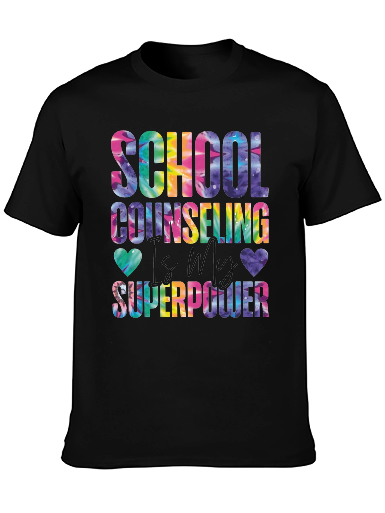 School Counseling Superpower Tie-Dye Graphic T-Shirt - 3