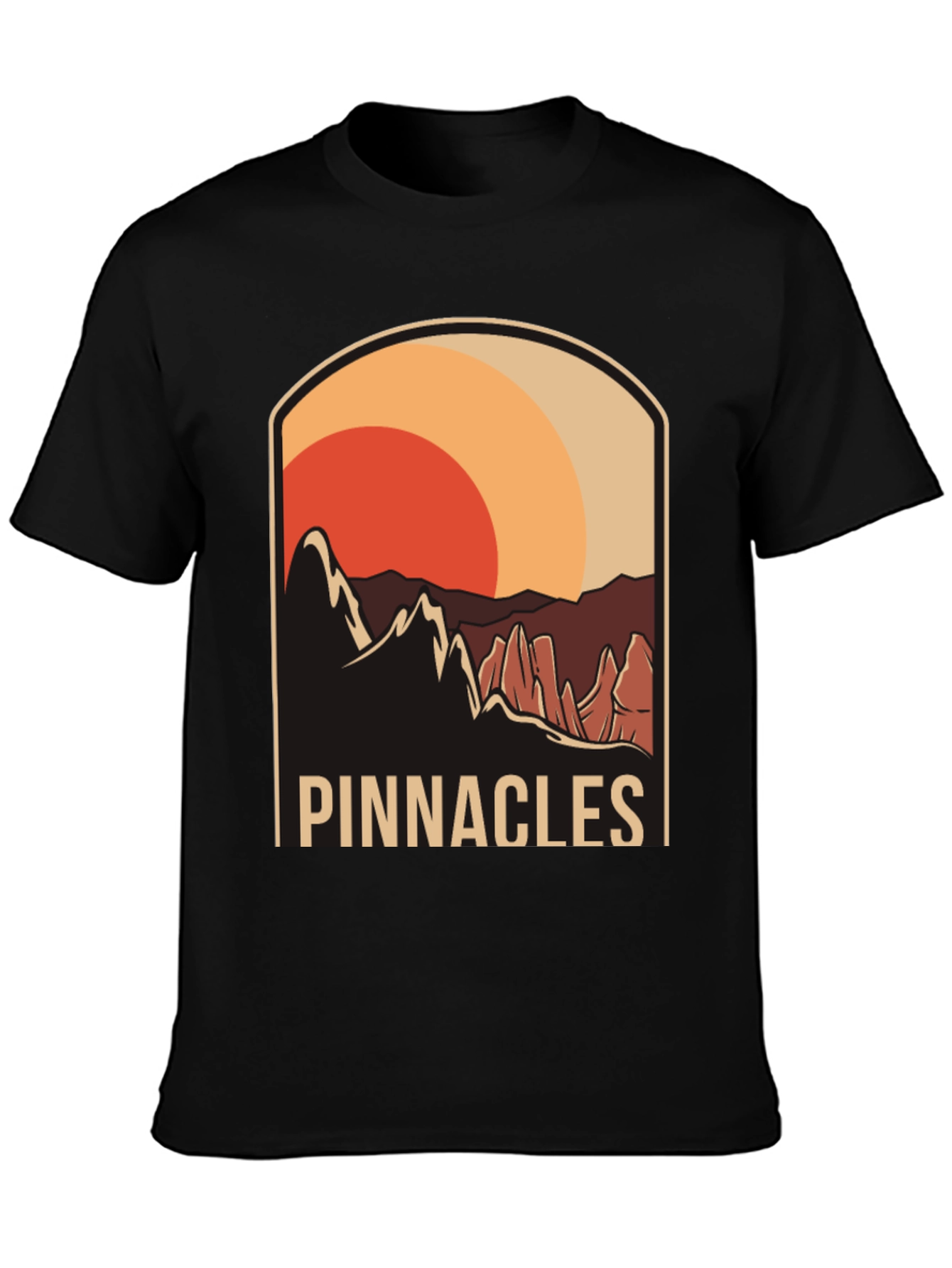 Black Pinnacles Graphic Tee - Nature Inspired Design view 3