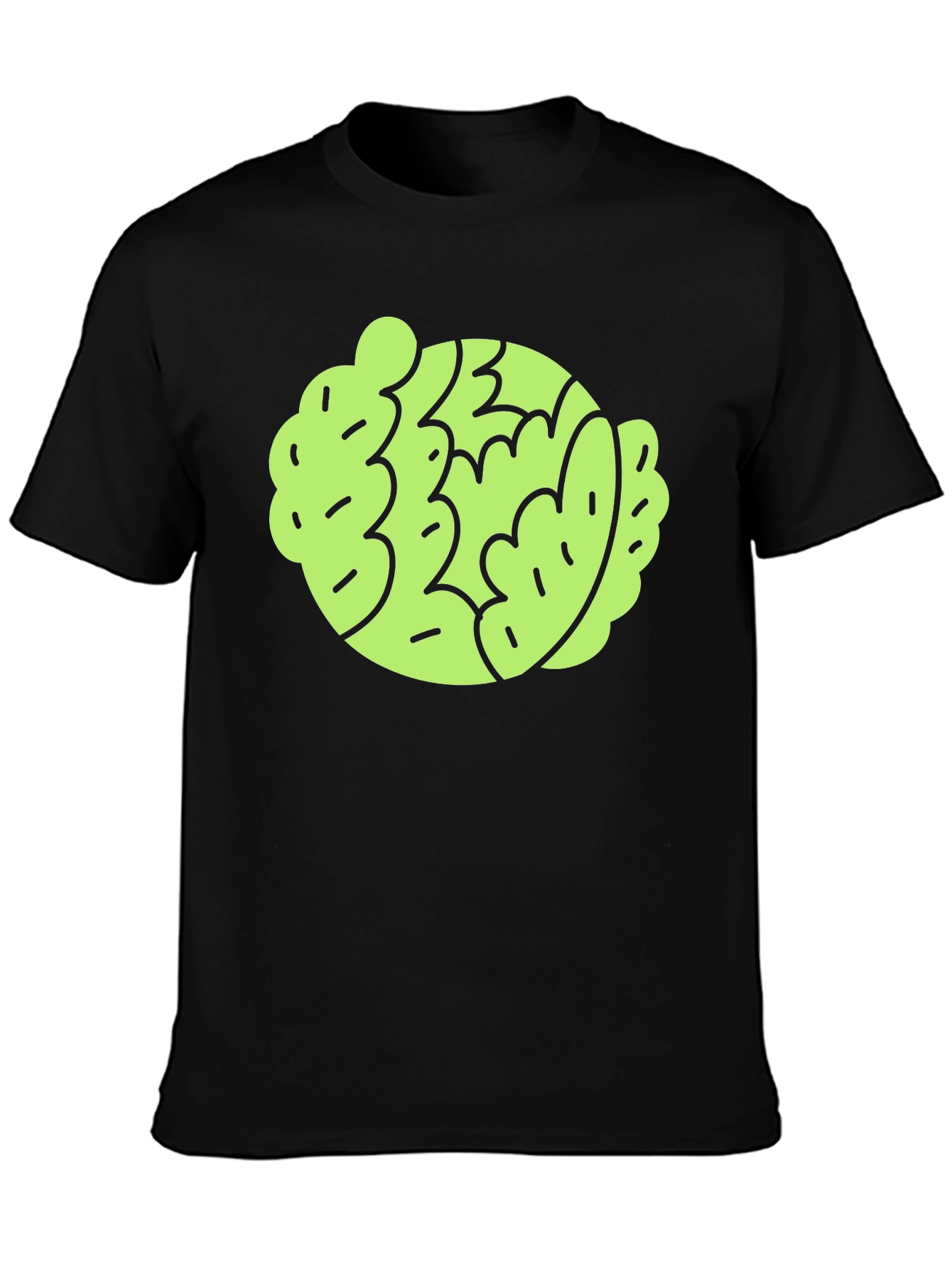 Black Funky Brain Graphic T-Shirt - Modern Style view 3