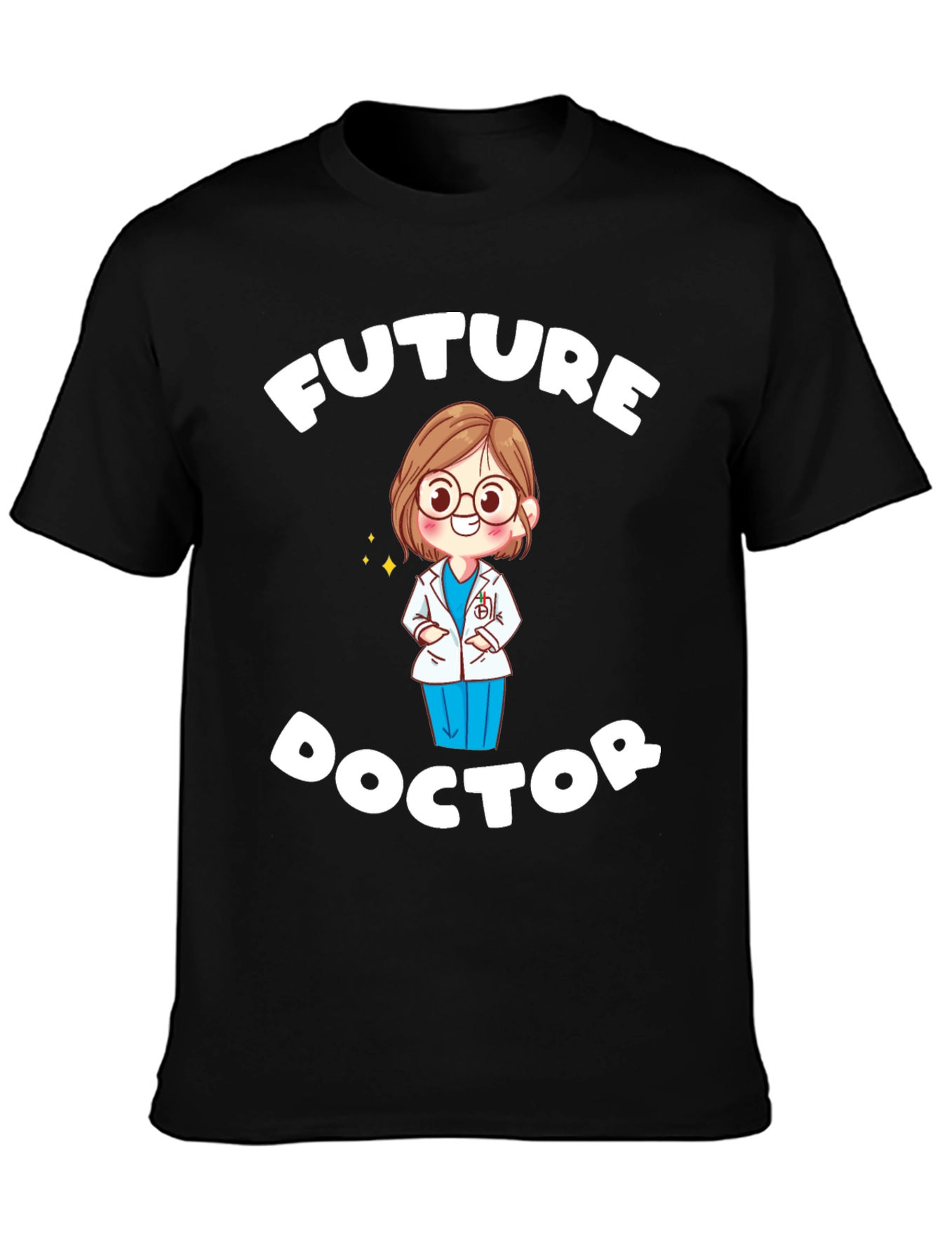 Black Future Doctor T-Shirt - Cute Medical Student Tee view 3